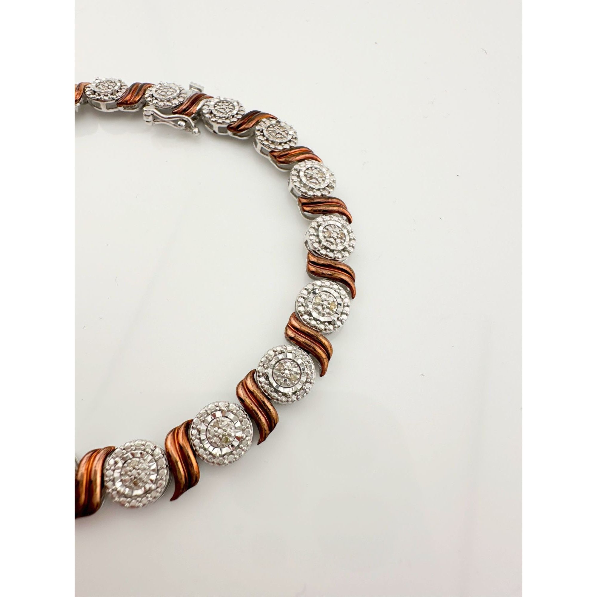 Other Beautiful Rose Gold Overlaying Sterling Diamond Bracelet Size ONE SIZE - 3 Thumbnail