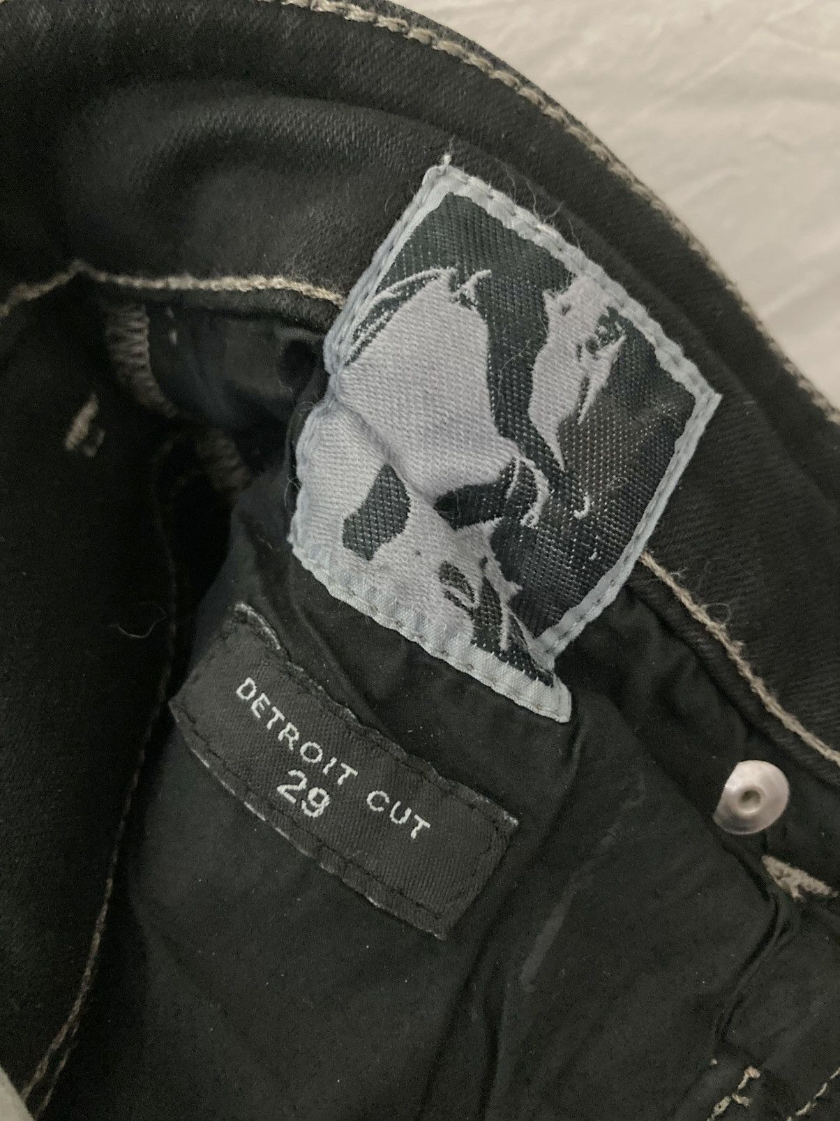 Rick Owens Drkshdw Rick Owens Black Foil Slash Stretch Denim Size US 29 - 6 Thumbnail