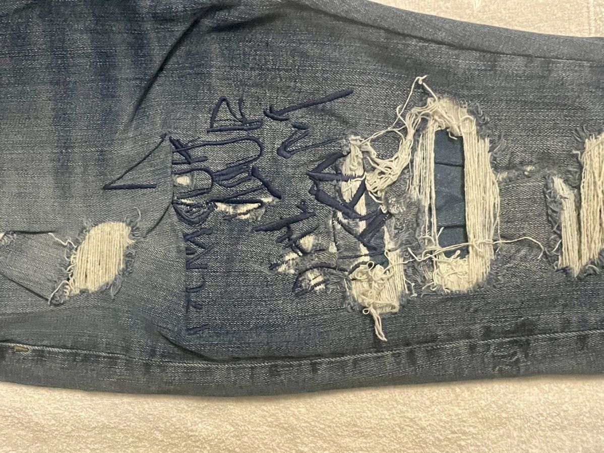 Zara Zara DistressedPunk DenimJeans Graffiti Print SlimFit Size32 Size US 32 / EU 48 - 14 Thumbnail