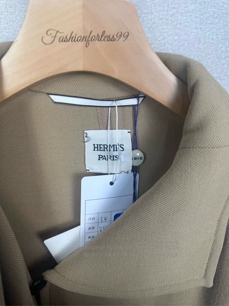 Other Hermes Khaki Short Windbreaker Jacket Size XXS / US 00 / IT 34 - 3 Thumbnail