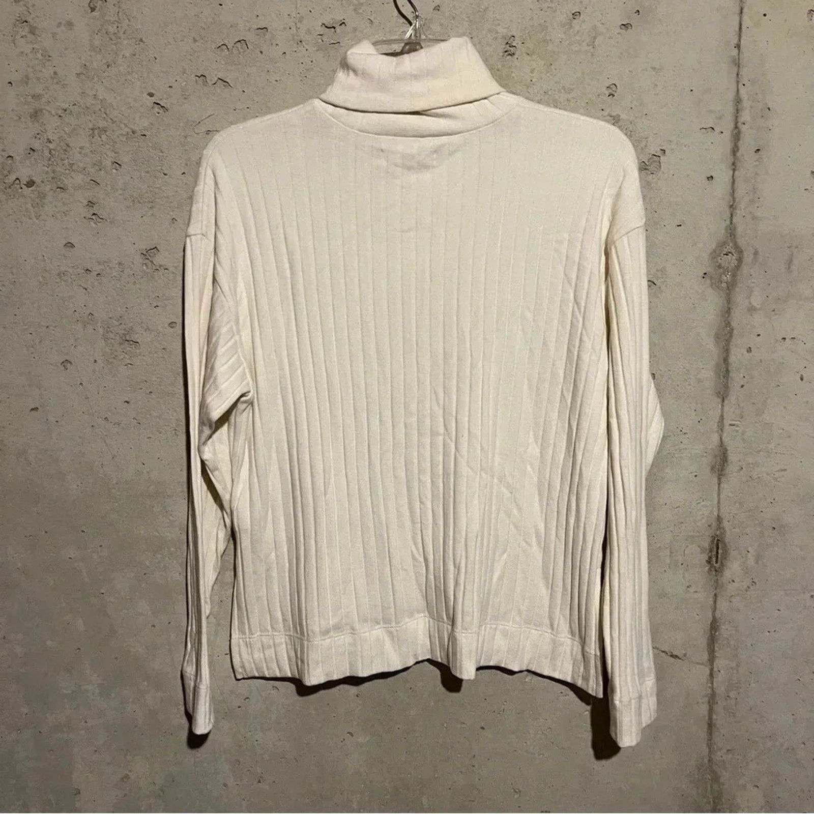 Madewell Madewell Cream Ribbed Long Sleeve Turtleneck Sweater Sz S Size S / US 4 / IT 40 - 9 Thumbnail