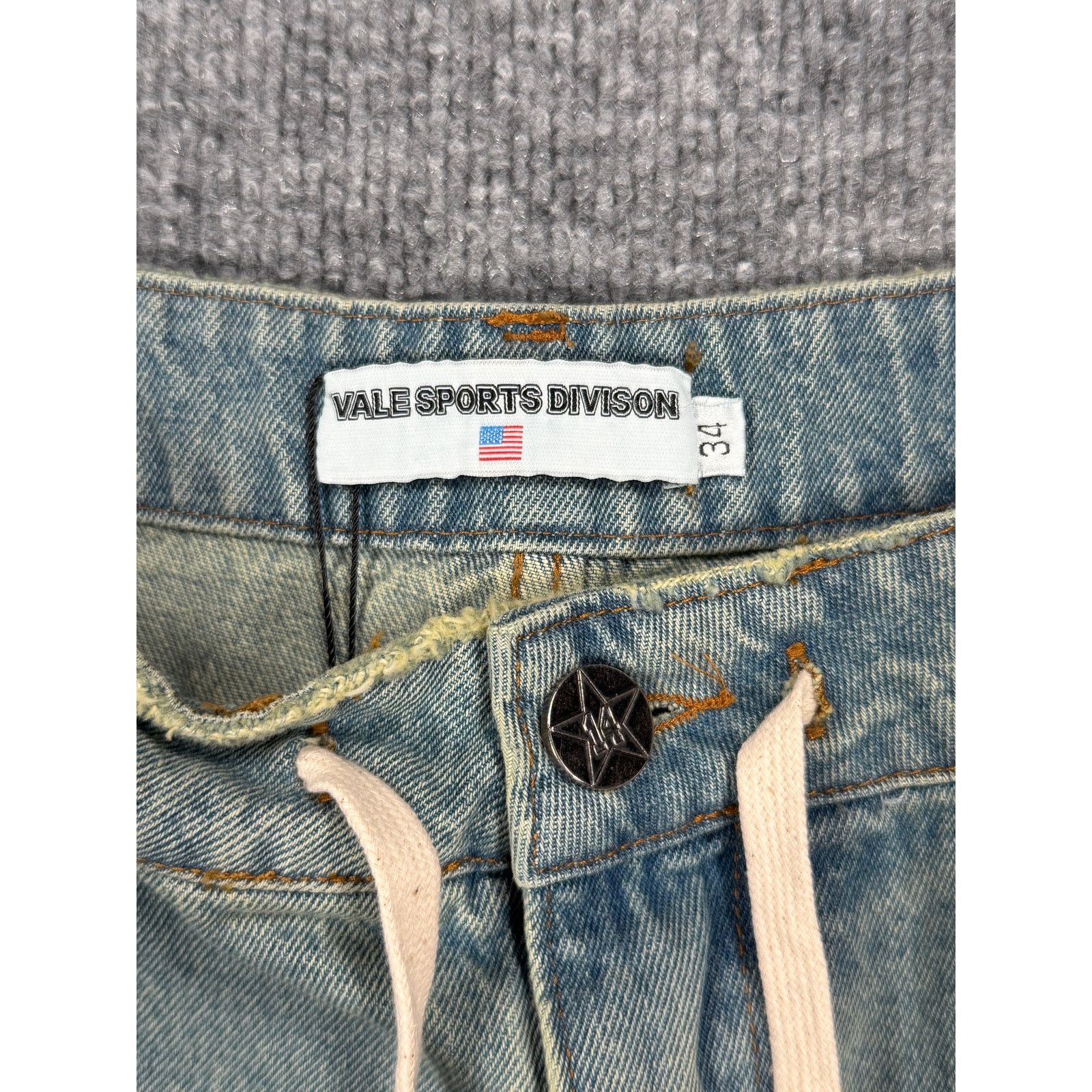 Vale Vale Denim Shorts Side Crystals With Drawstring Size US 34 / EU 50 - 3 Thumbnail