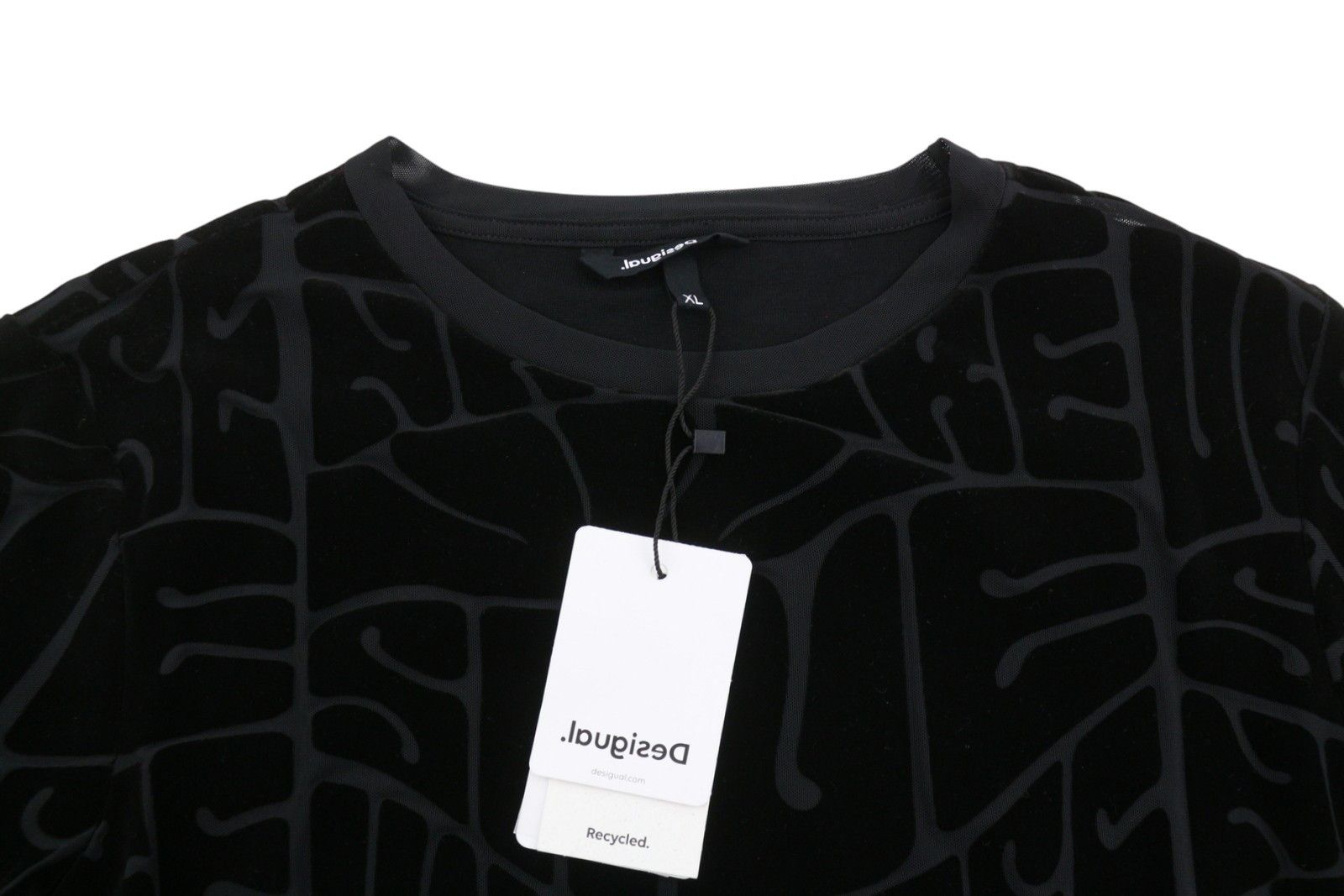 Desigual HELLEN XL Black Textured Long Sleeve Dress 89023 Size XL / US 12-14 / IT 48-50 - 6 Thumbnail