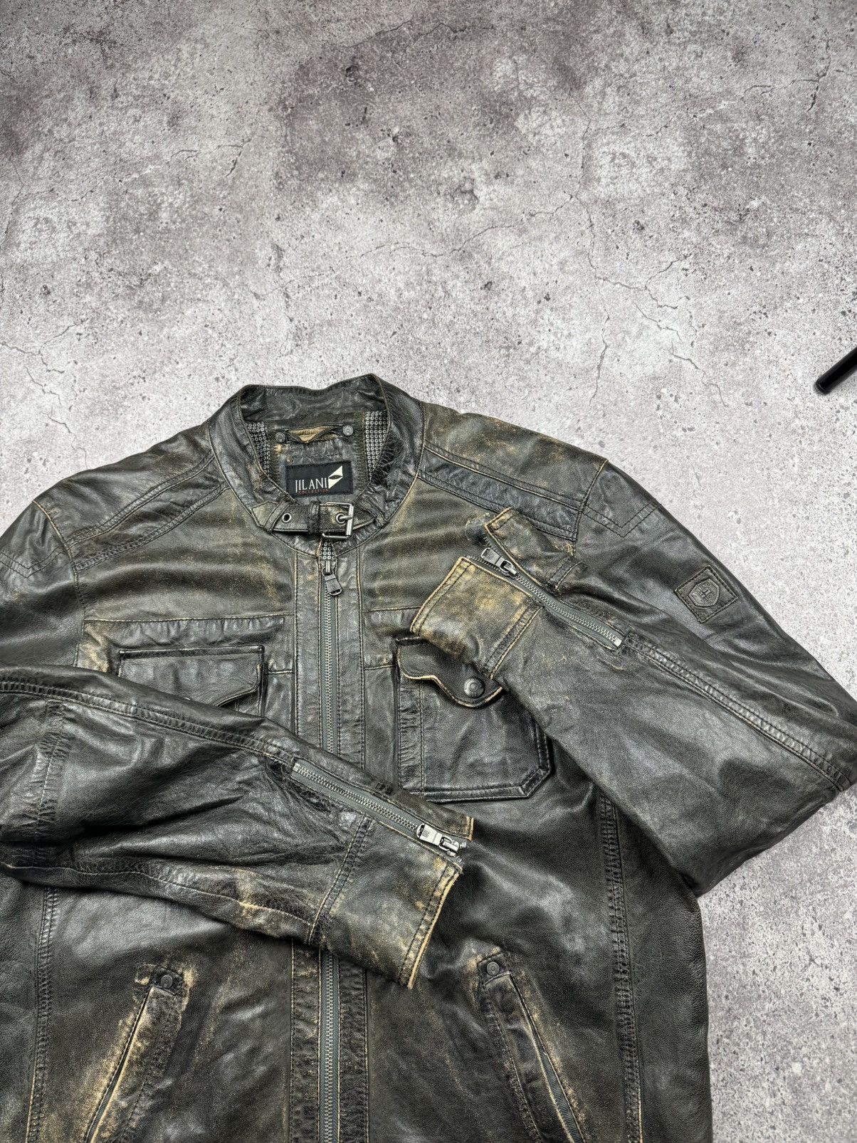 Vintage Crazy Vintage Punk Distressed Leather Jacket Japan Y2K Style Size US L / EU 52-54 / 3 - 6 Thumbnail