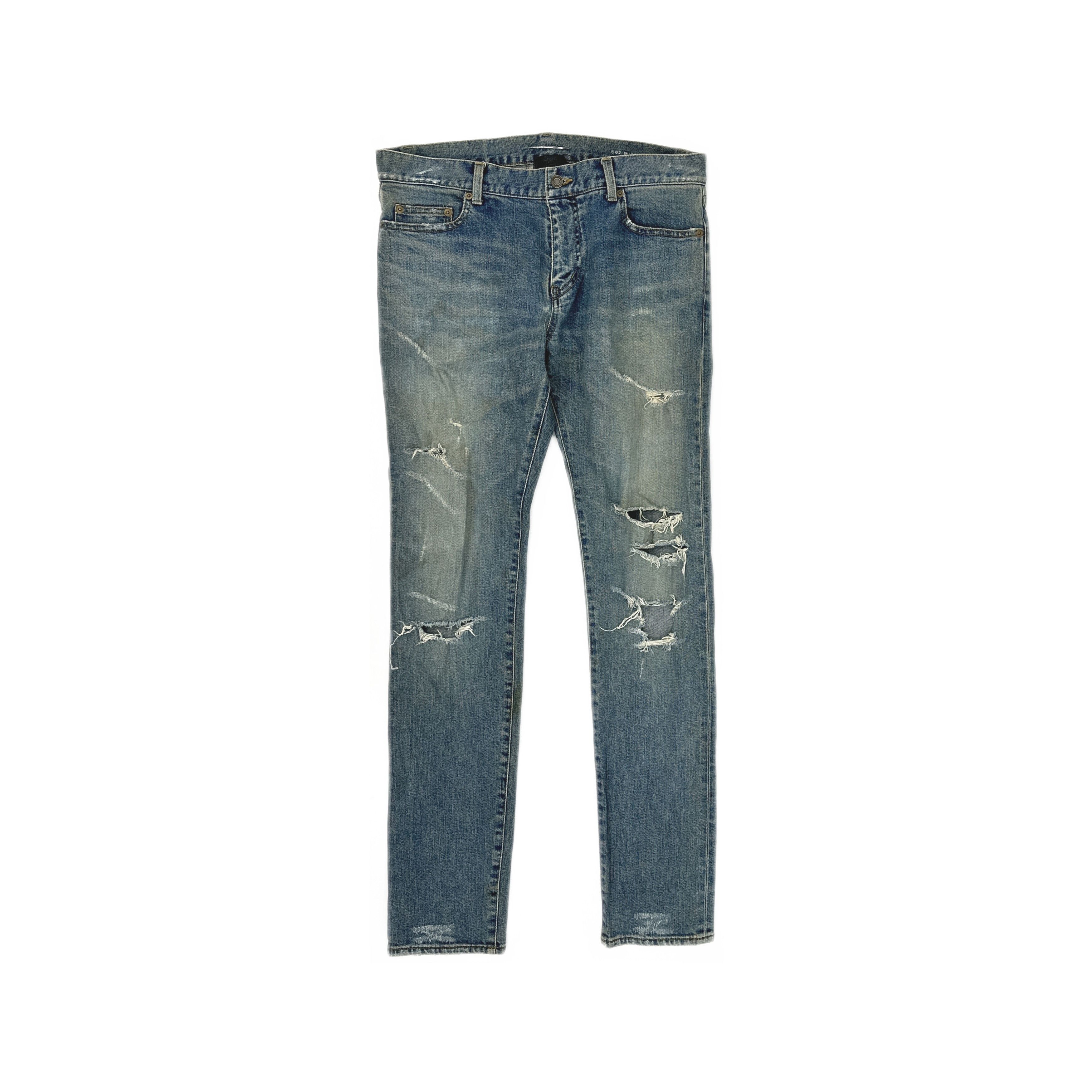 Saint Laurent Paris Saint Laurent Distressed Denim Jeans Size 33 Size US 33 - 1 Thumbnail