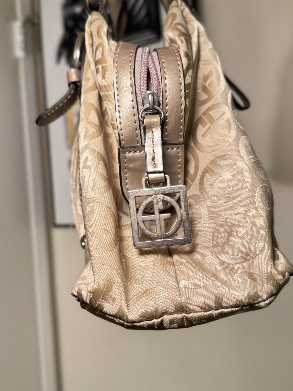Giani Bernini Vintage Giani Bernini Gold Tan Monogram Handbag Size ONE SIZE - 3 Thumbnail