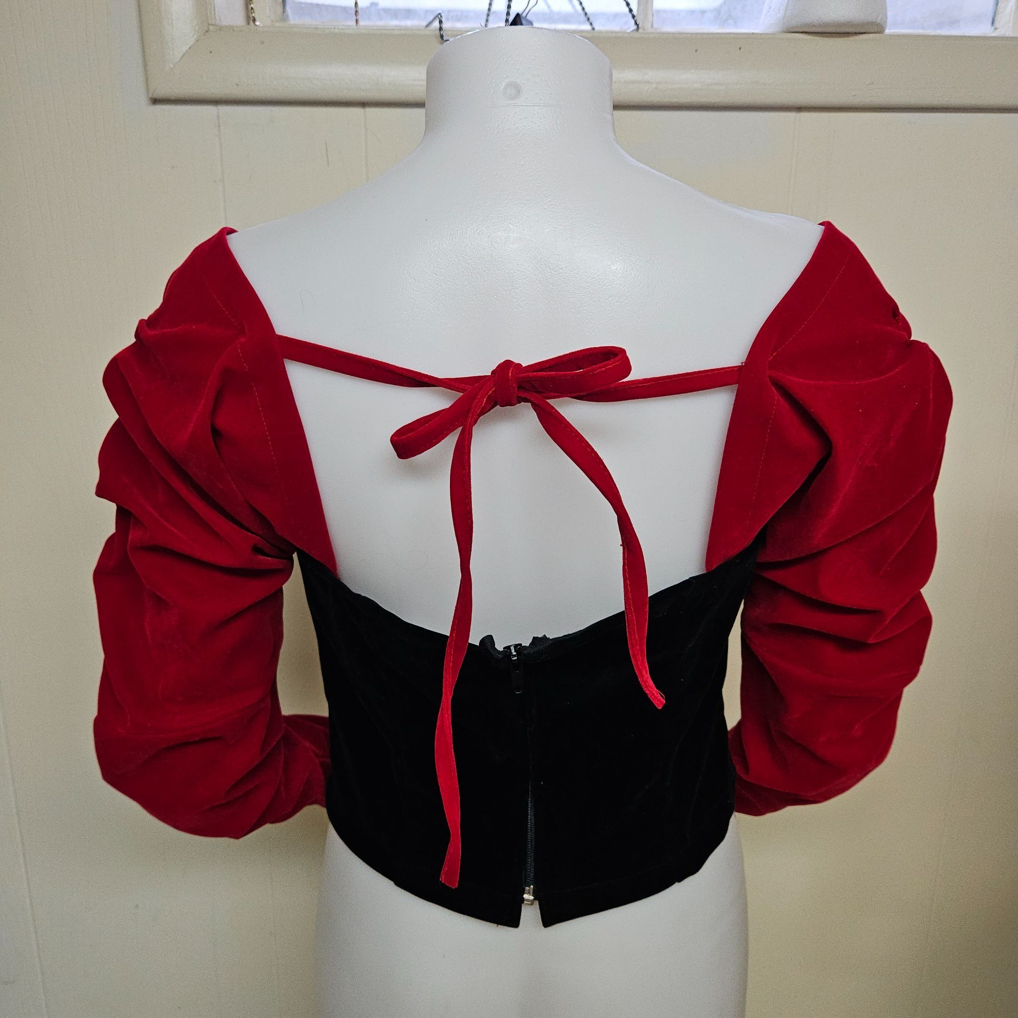 Vintage JaC Costume Velvet Corset Top Little Red Riding Hood Cosplay Size L / US 10 / IT 46 - 4 Thumbnail