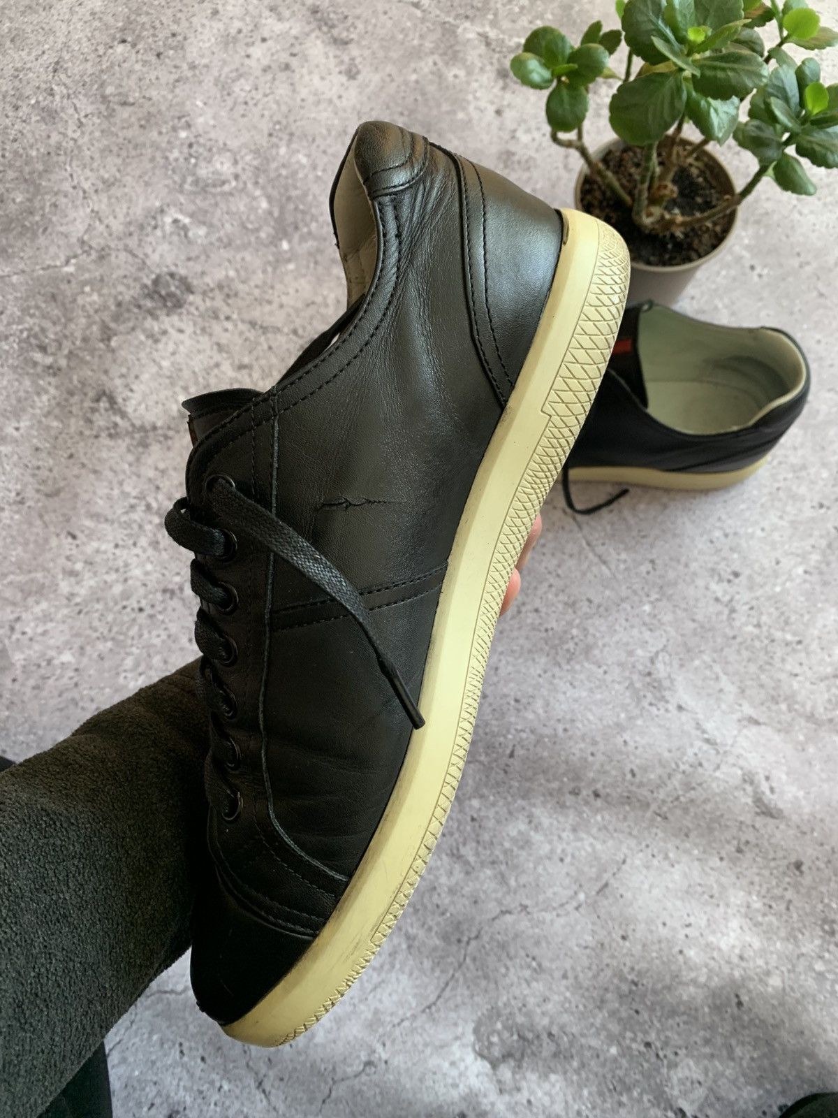 Prada 🔥PRADA LEATHER RED TAB LOW TOP SNEAKERS Size US 7.5 / EU 40-41 - 15 Thumbnail