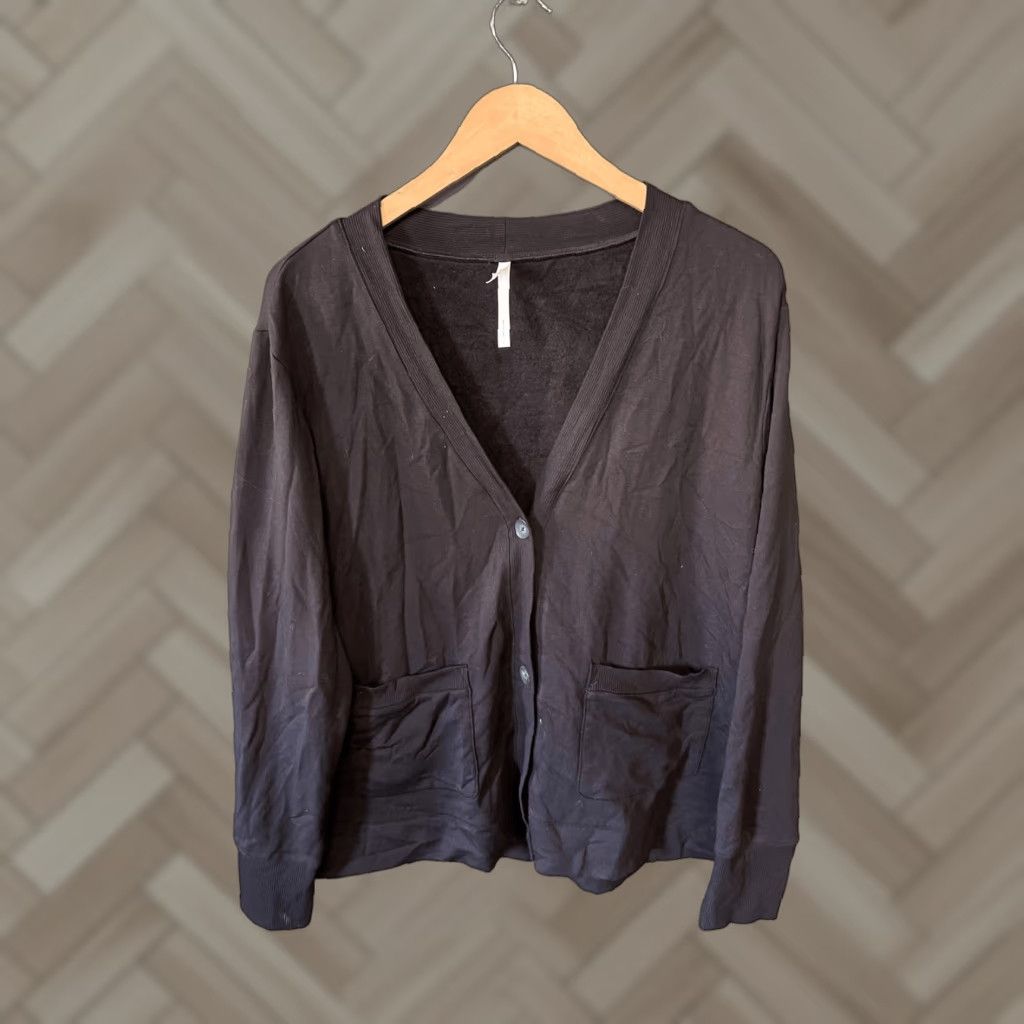 Vintage Soma Womens Black Long Sleeve Cardigan Sweater L Large Button Up - Solid Knit Size L / US 10 / IT 46 - 1 Thumbnail