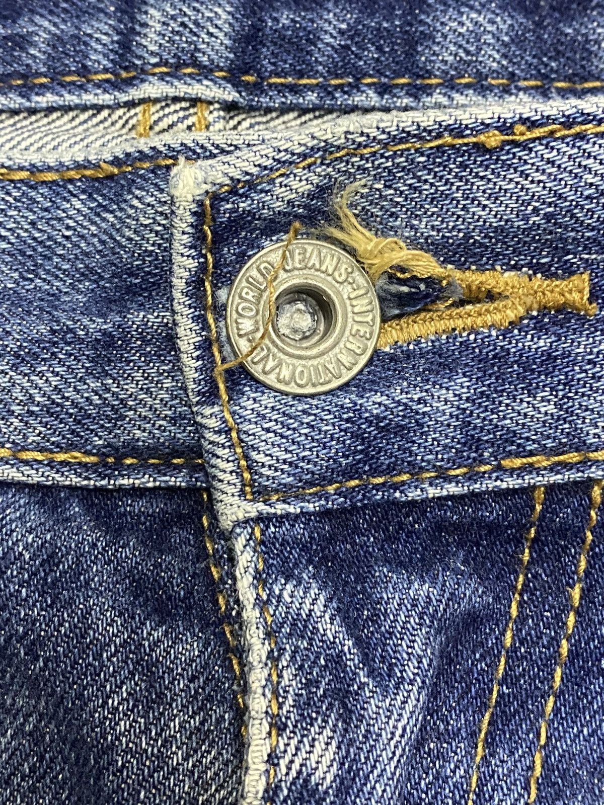 Warehouse Vintage Unique Clothing Blue Wash Distressed Loose Jeans Size US 32 / EU 48 - 8 Thumbnail