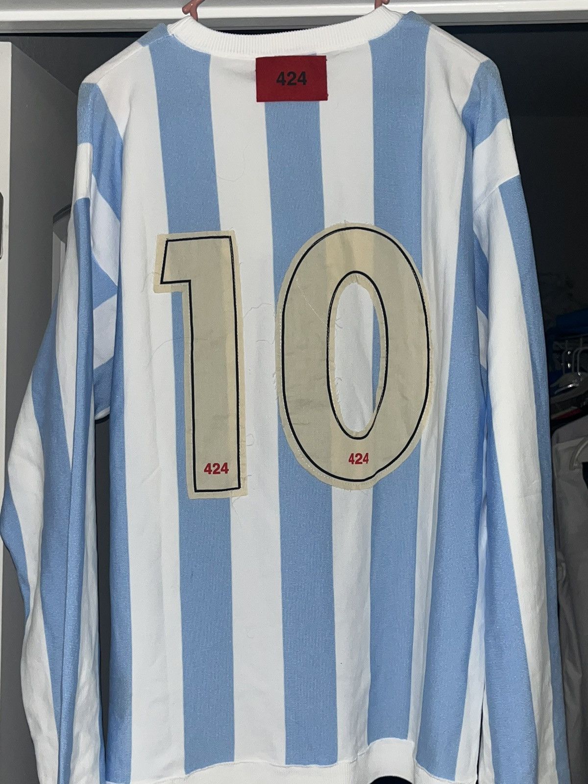 424 424 on Fairfax Striped Soccer Sweater in Blue Size US L / EU 52-54 / 3 - 3 Thumbnail