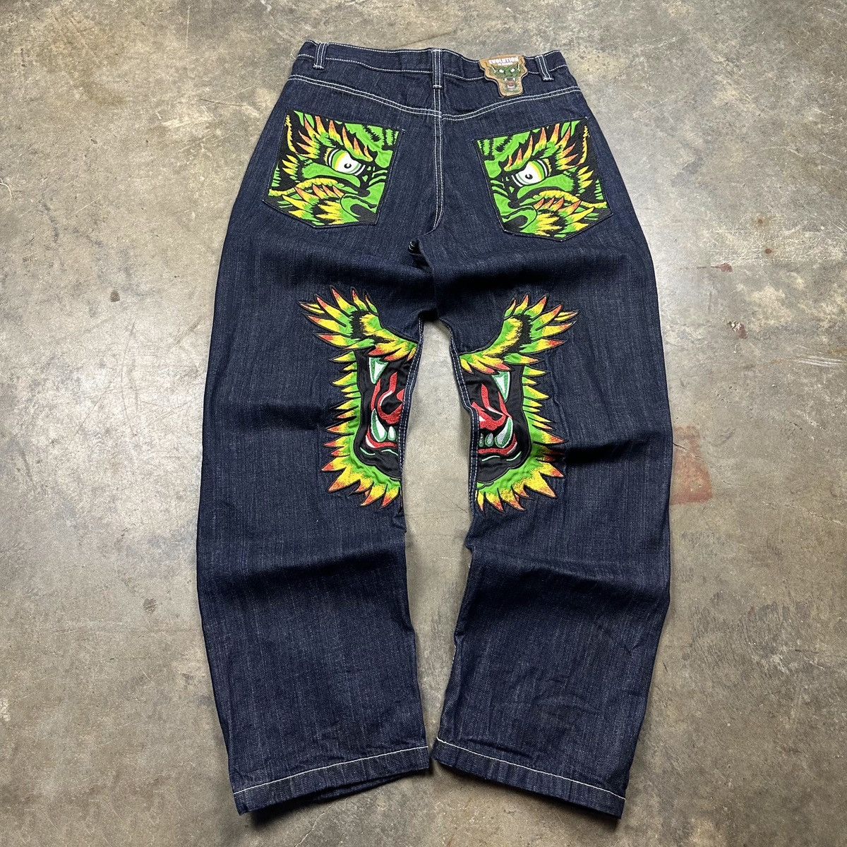 Other y2k skater embroidered evolution dragon denim jeans Size US 36 / EU 52 - 2 Thumbnail