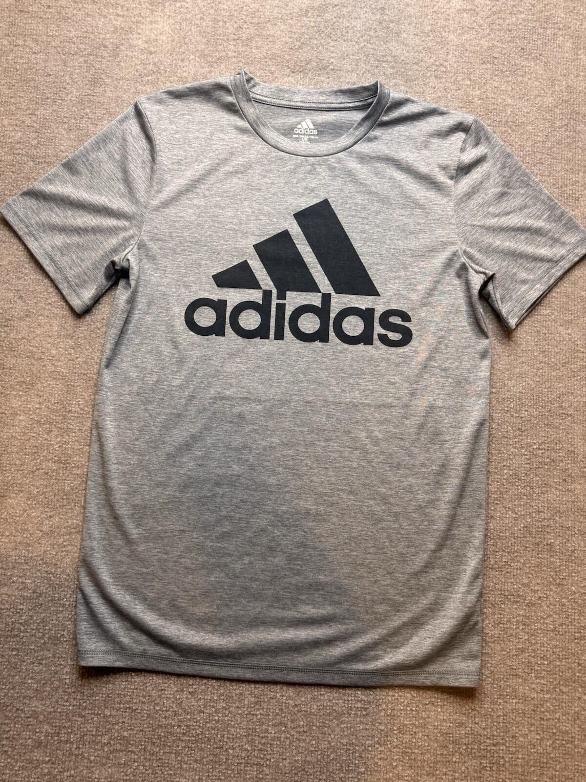 Adidas Adidas Boys Shirt Short Sleeve Dri-Fit Size 14/16 Gray 767 Size US L / EU 52-54 / 3 - 2 Thumbnail