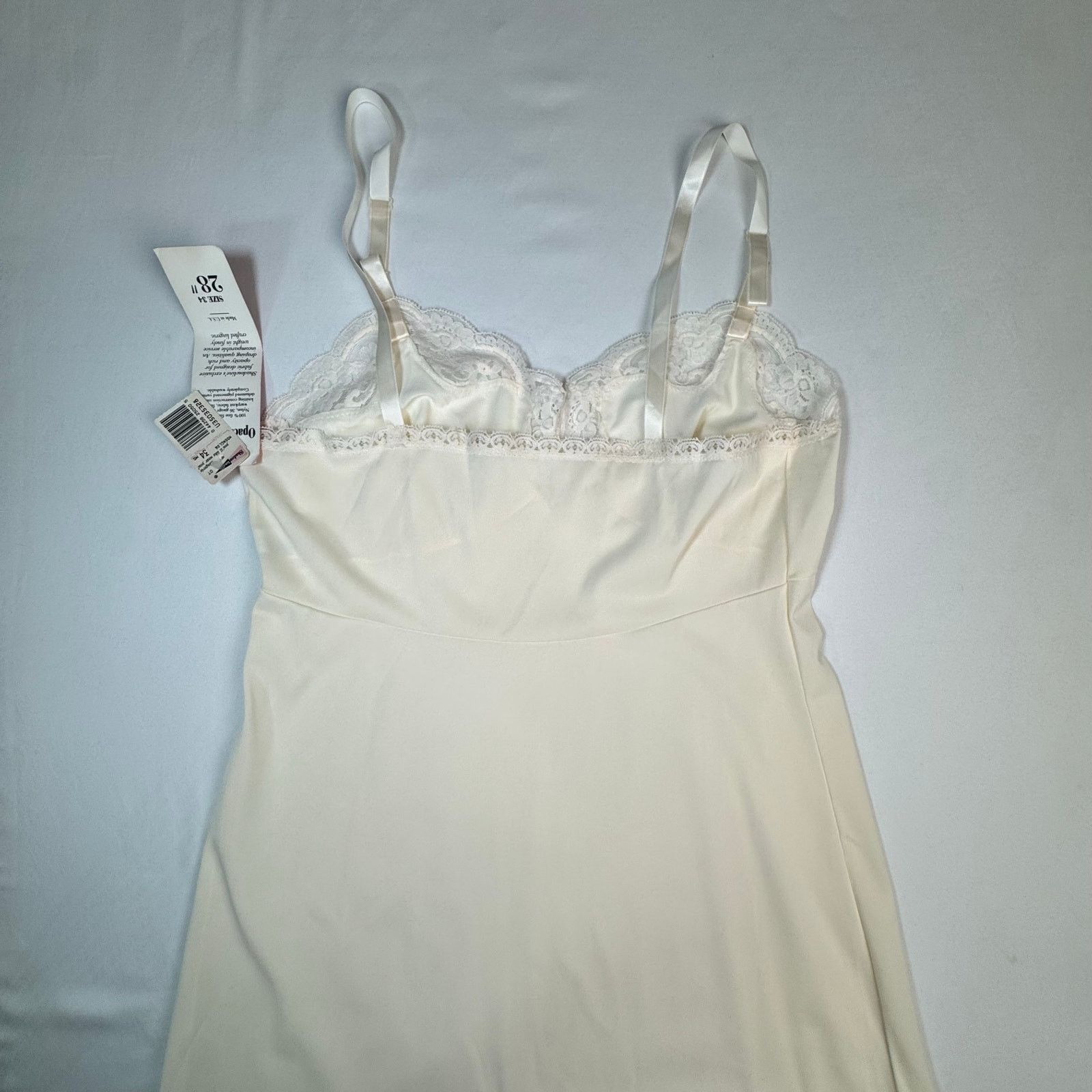 Vintage Vintage Shadowline Opacitrique Ivory Full Slip Dress Lace 34 Size S / US 4 / IT 40 - 8 Thumbnail