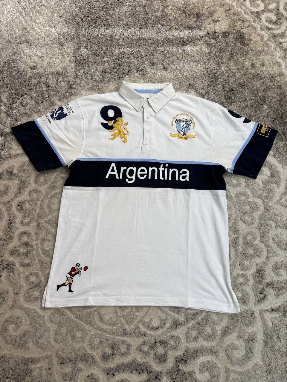 Vintage Kevingston Argentina Rugby Union Polo Shirt White Navy M Size US M / EU 48-50 / 2 - 8 Thumbnail
