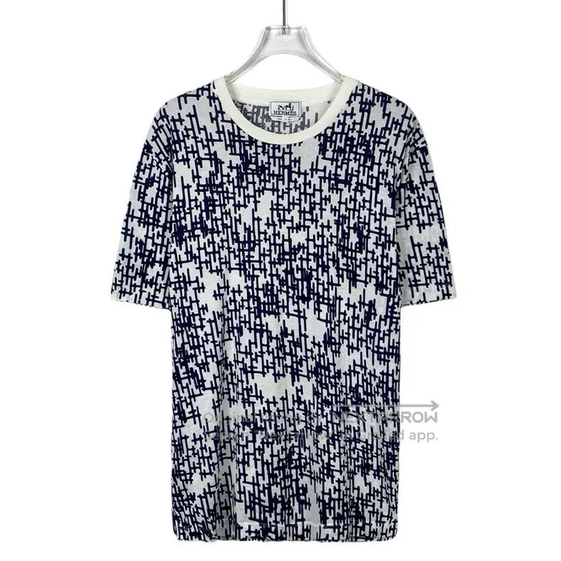 Hermes Hermes Colorblock Letter Full Print Round Neck Cotton Shor Size L / US 10 / IT 46 - 1 Thumbnail