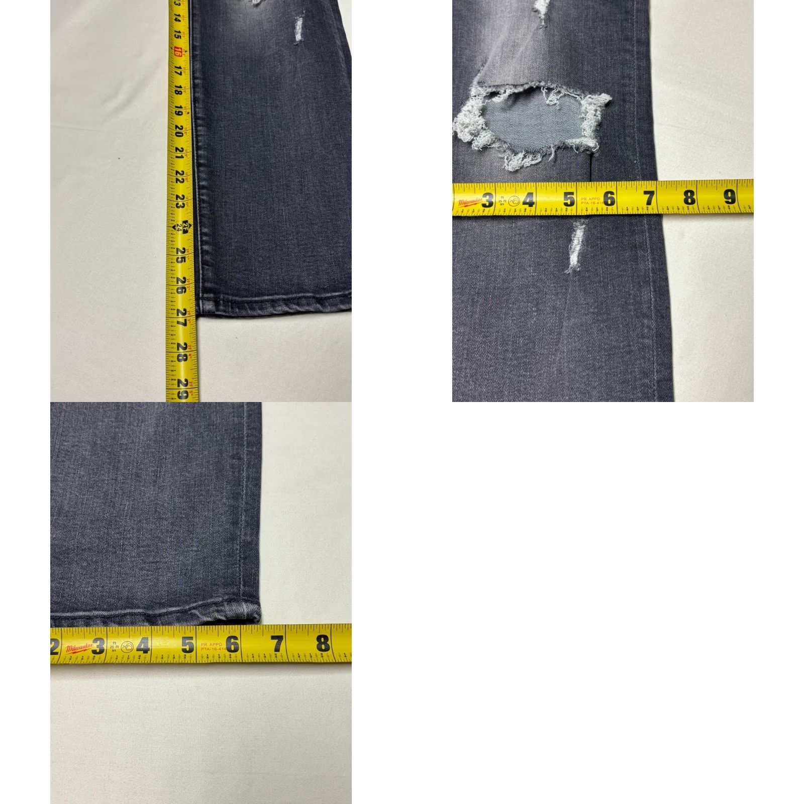 7 For All Mankind 7 For All Mankind Slimmy Jeans Women Slim Distressed Charcoal Wash 27 in Waist 12 26x27 Size 34" / US 12 / IT 48 - 9 Thumbnail