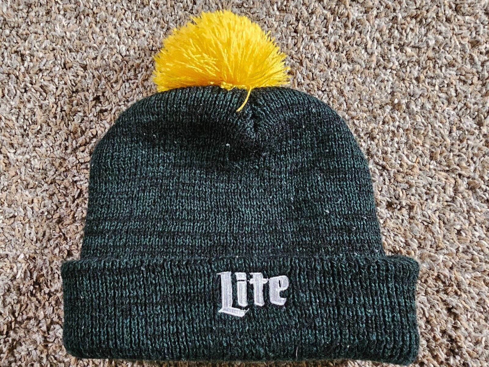 NFL Green Bay Packers/Miller Lite Poof Beanie green Yellow Size ONE SIZE - 3 Thumbnail