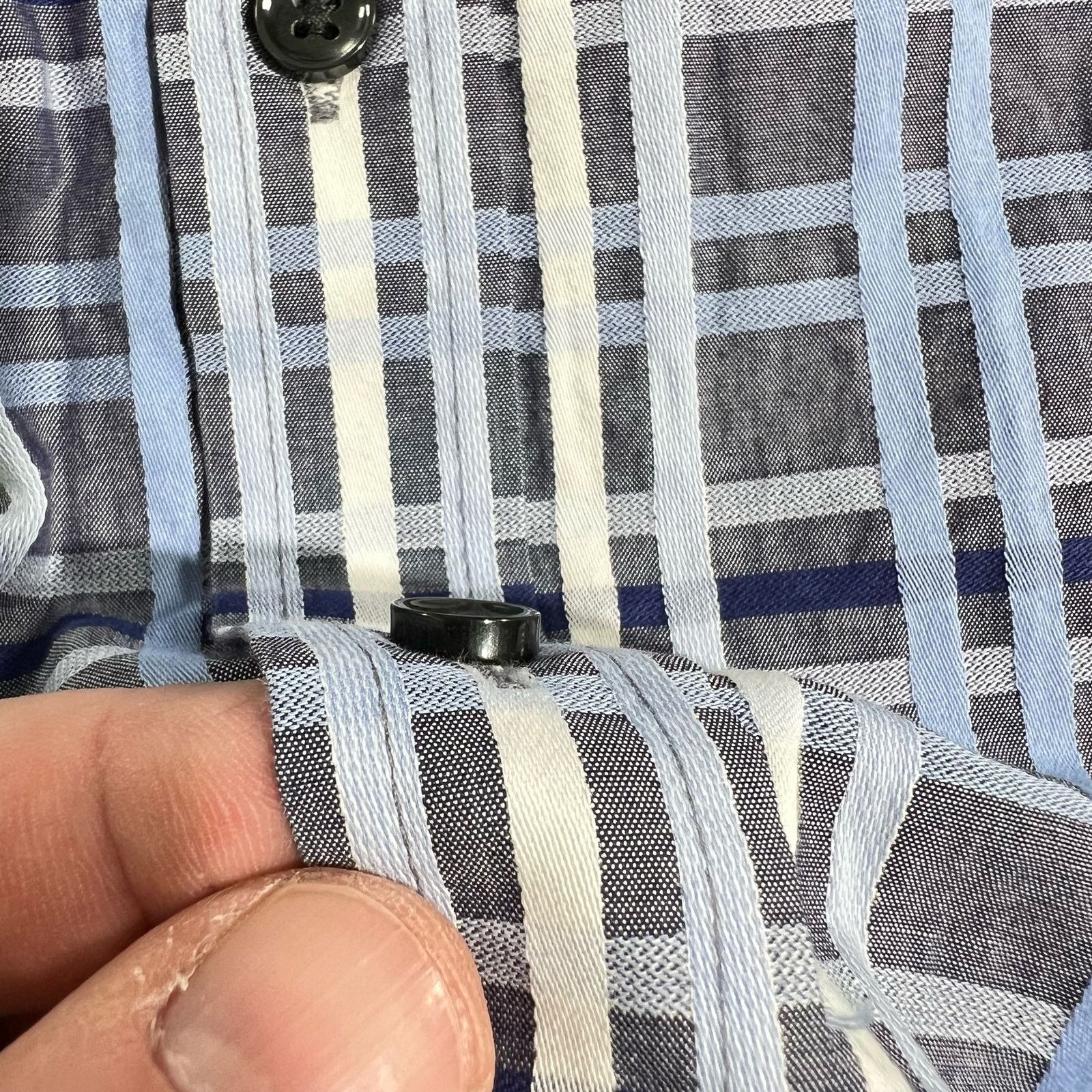 Tasso Elba Tasso Elba Button Shirt Mens Large 16-16.5 Blues White Check Size US M / EU 48-50 / 2 - 11 Thumbnail