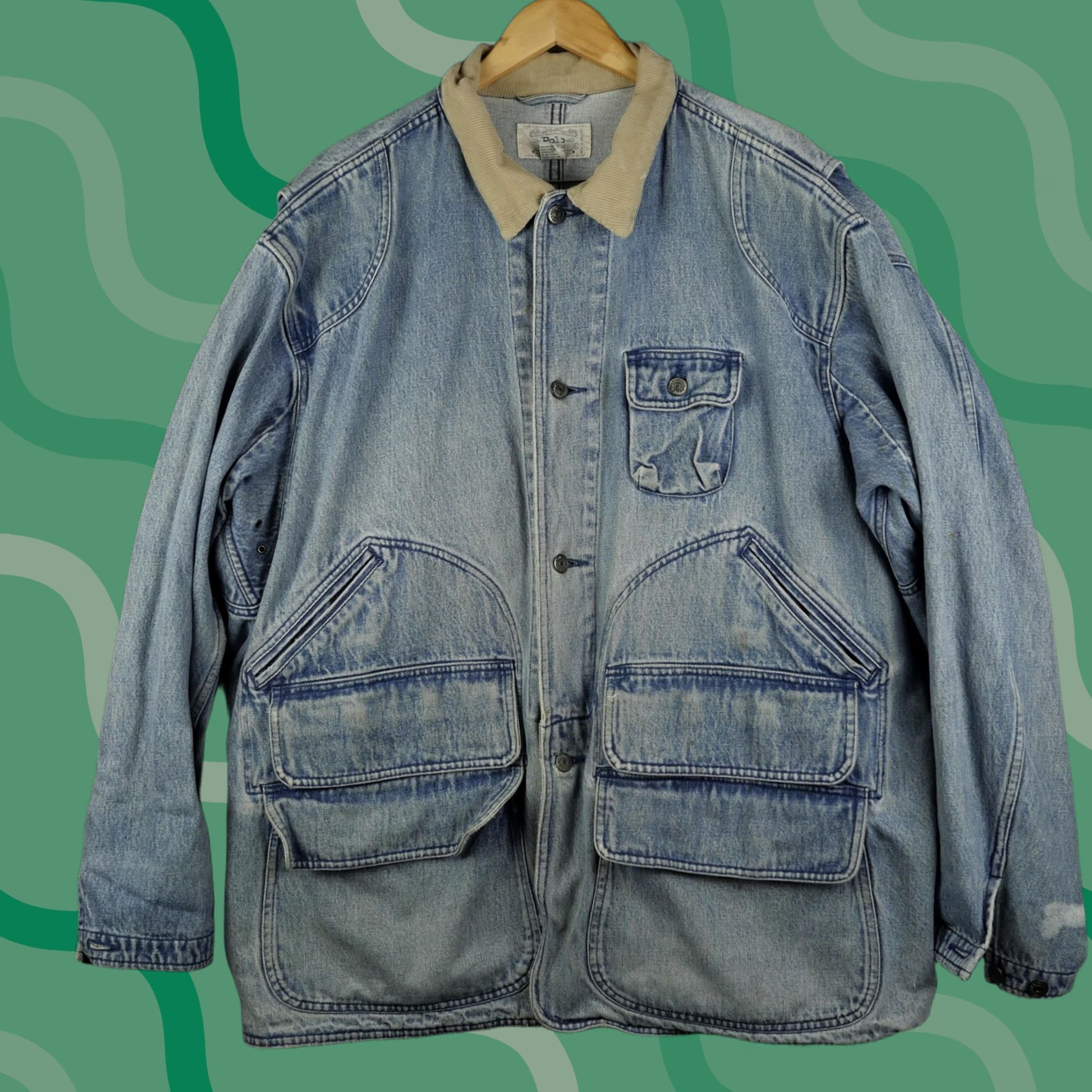 Polo Ralph Lauren VINTAGE Polo Ralph Lauren Jacket Mens XL Denim Hunting Field Chore Coat Workwear Size US XL / EU 56 / 4 - 1 Thumbnail