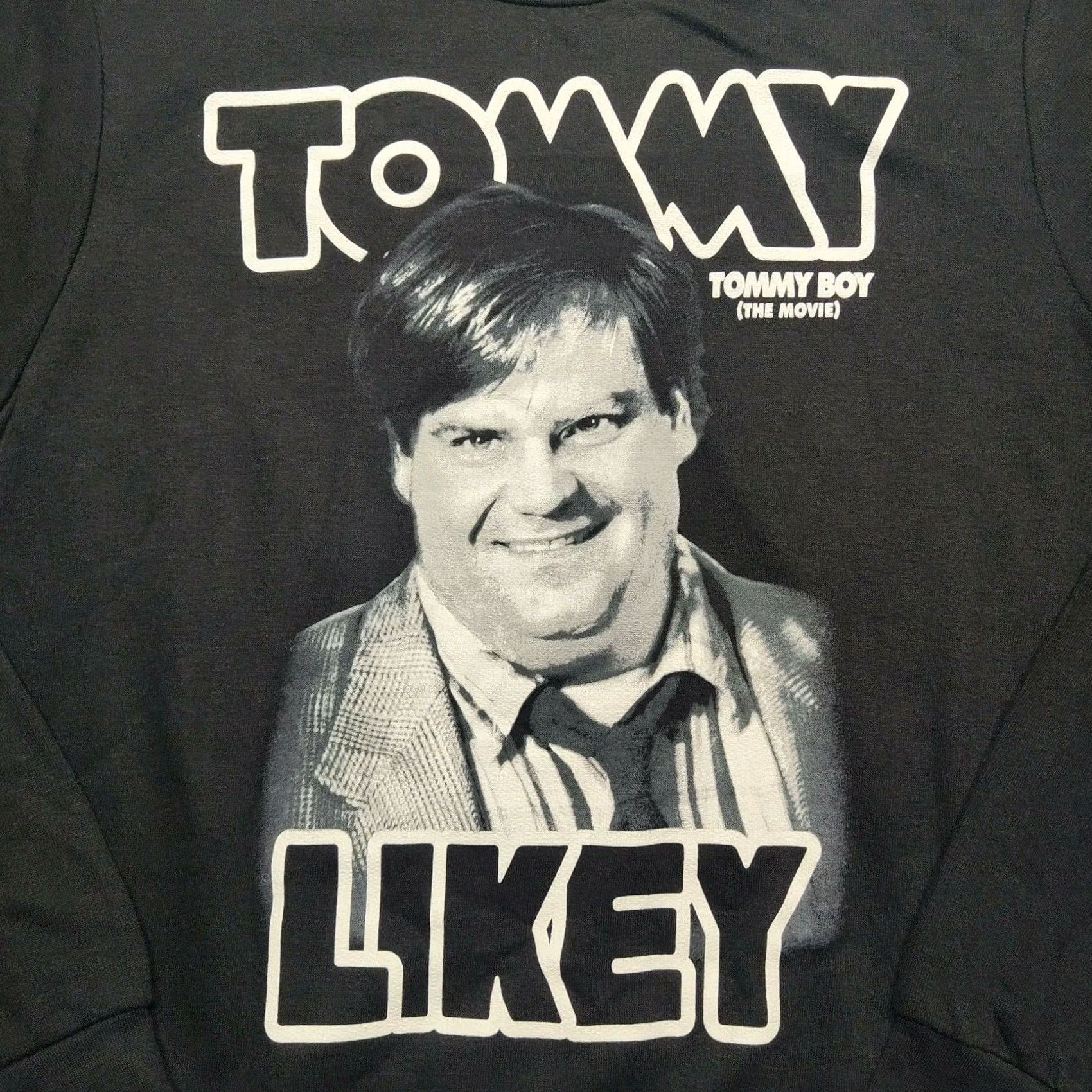 Ripple Junction Tommy Boy Men Small TommY Likey Chris Farley Black Sweatshirt NEW Shirt Mens S Black Tommy Boy Movie Shirt Size US S / EU 44-46 / 1 - 2 Thumbnail