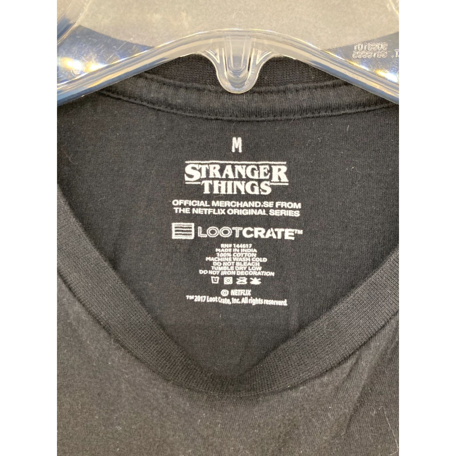 Vintage Stranger Things T-Shirt M Black Logo Crew Neck - Men - Cotton Blend - Short Sleeve - 11 Eleven Demogorgon Graphic Shirt Size US M / EU 48-50 / 2 - 5 Thumbnail