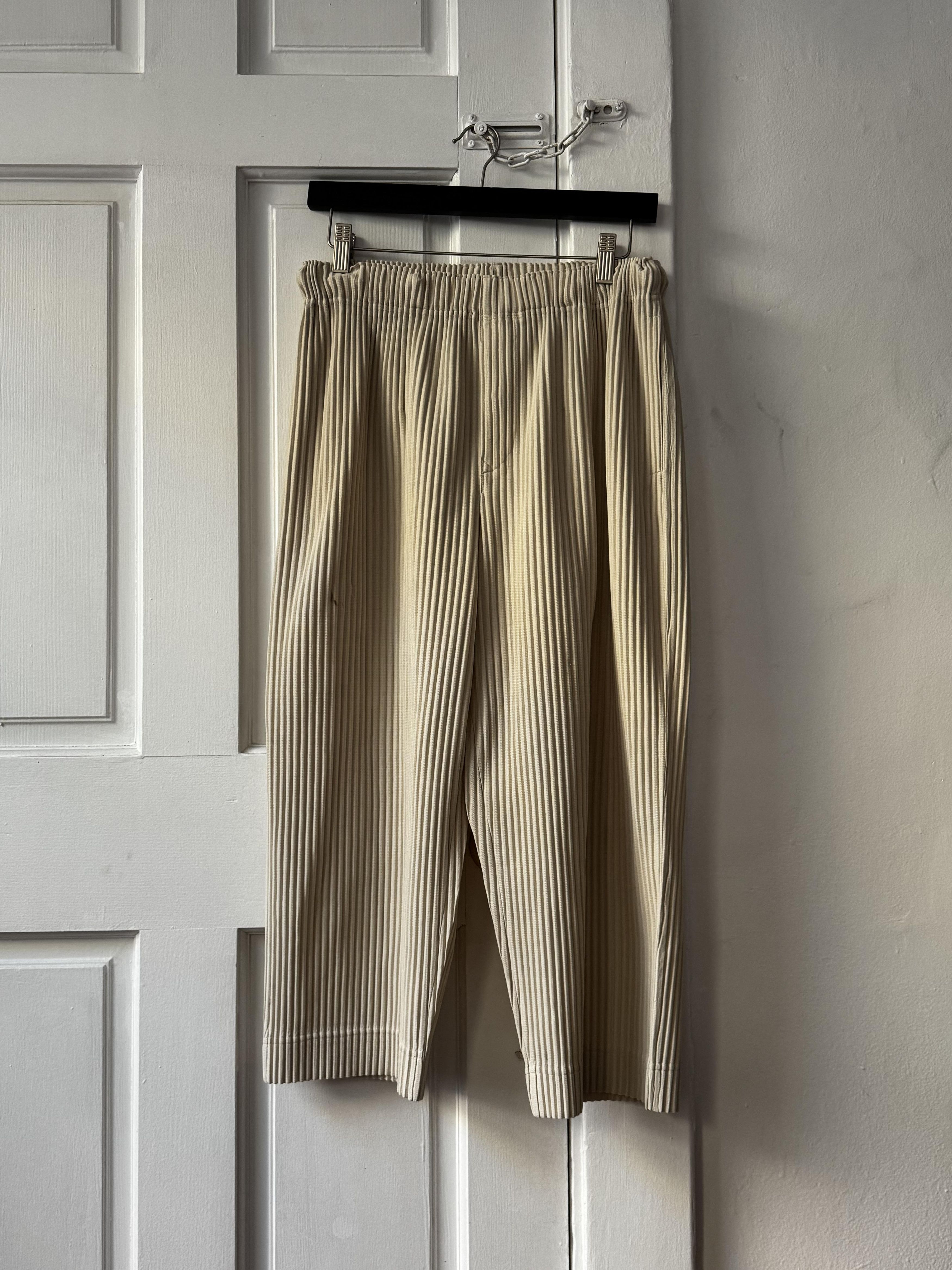 Pleats Please Issey Miyake Issey Miyake Pleated Pants - Vanilla White (HP18-JF131) Size US 30 / EU 46 - 1 Thumbnail