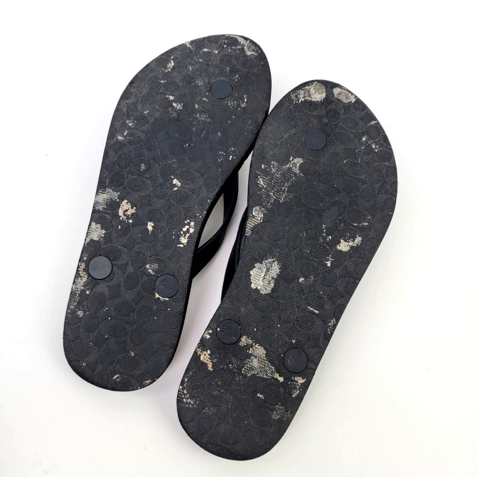 Coach Coach New York Black LOGO Flip Flop Sandals - 5/6 Size US 6 / IT 36 - 4 Thumbnail