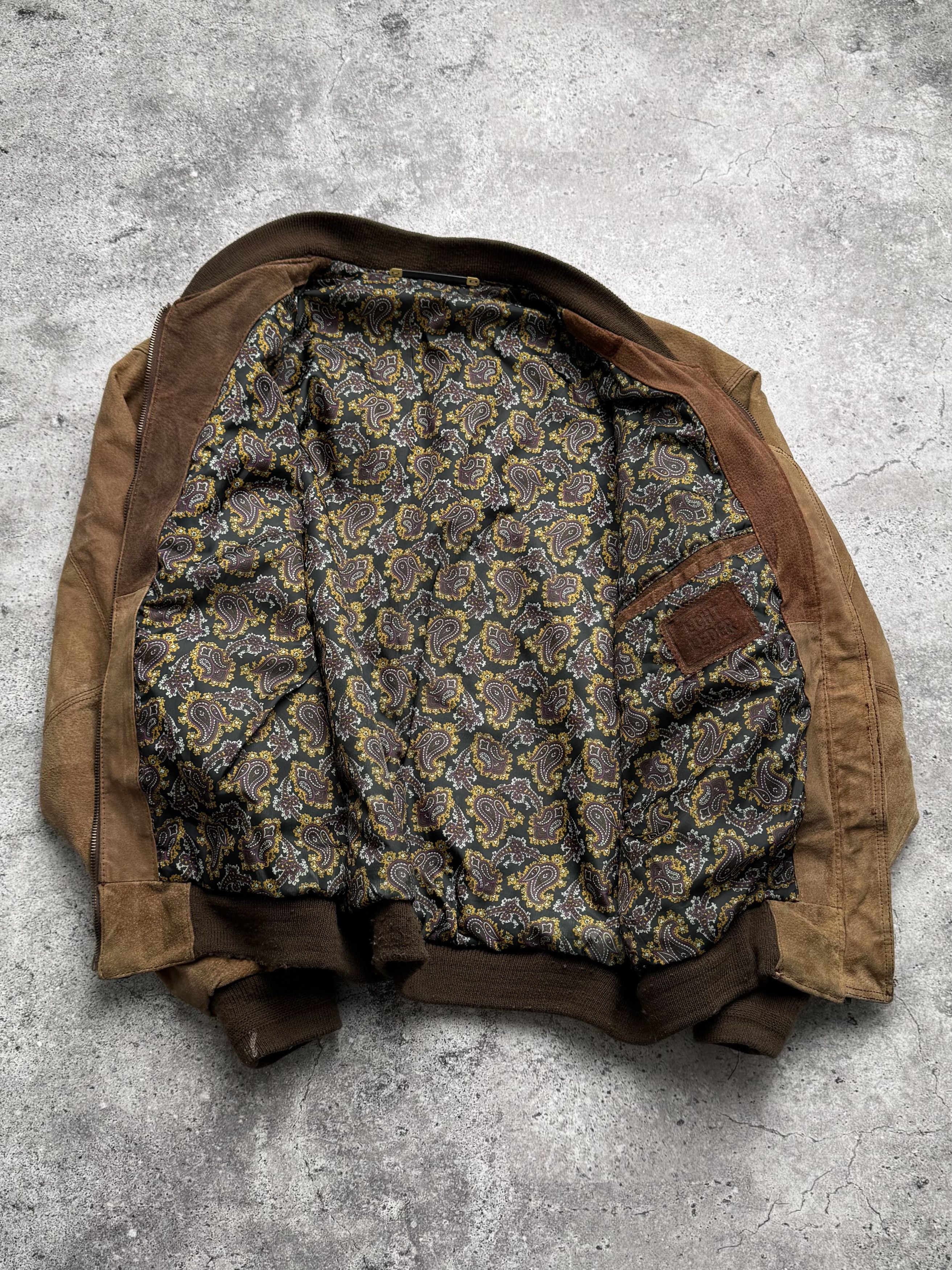 Vintage Vintage Faded Leather Bomber Jacket C2(V482) Size US XL / EU 56 / 4 - 7 Thumbnail