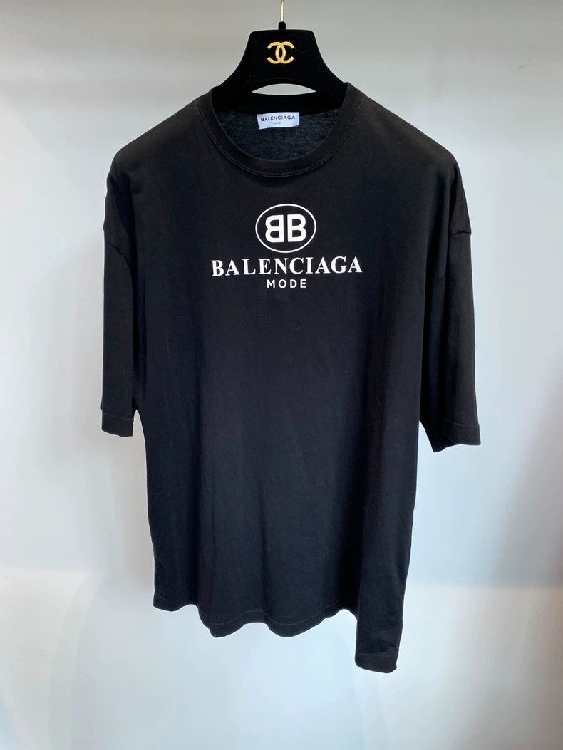 Balenciaga Double B slogan logo short sleeve T-shirt 2504-N