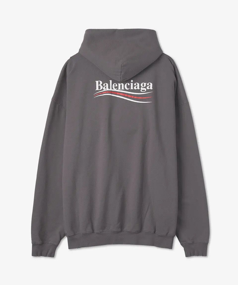 Balenciaga o1mt1gz1224 Political Campaign Hoodie Large Fit Dark Grey Size US XL / EU 56 / 4 - 2 Thumbnail