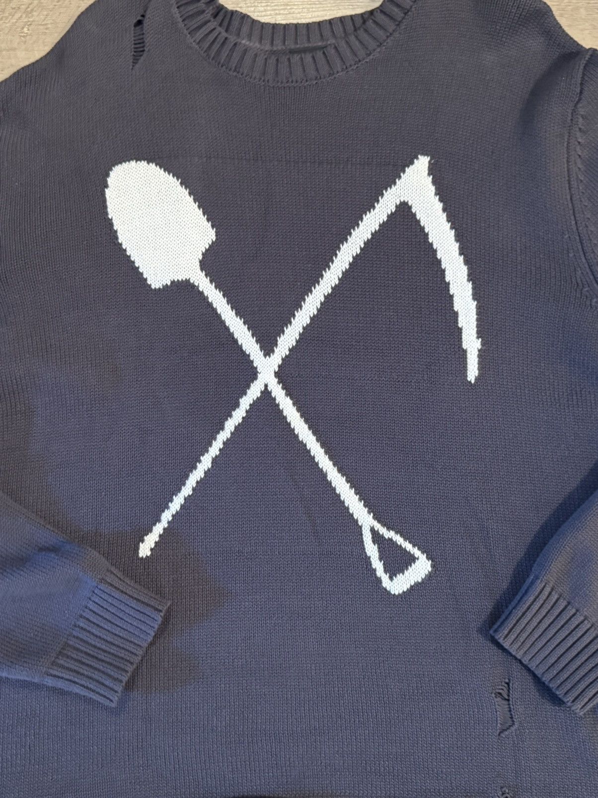 Japanese Brand × Vintage Ditch “Scythe & Shovel” knitted sweater Size US L / EU 52-54 / 3 - 2 Thumbnail