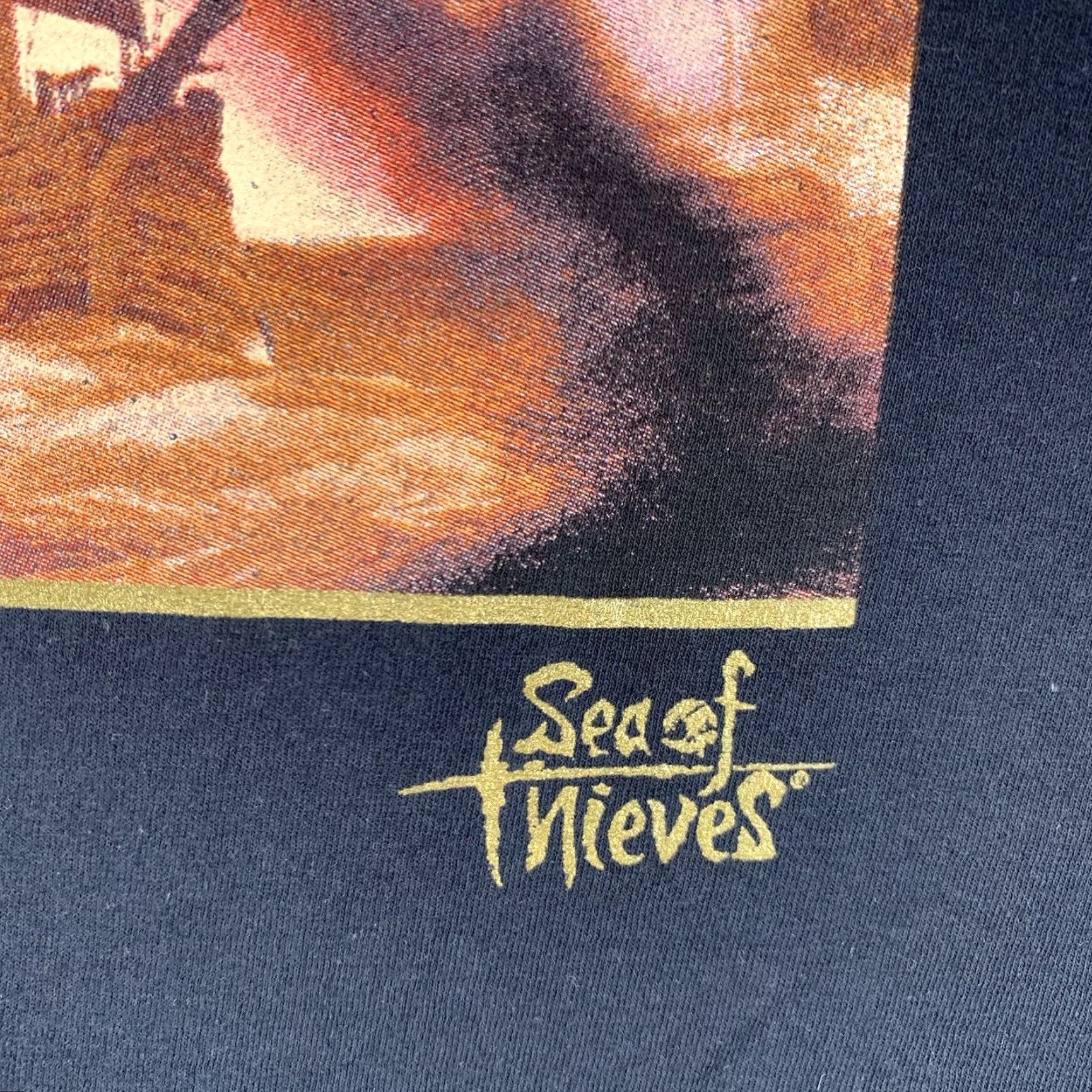 Vintage VINTAGE Sea of Thieves Video Game T-Shirt Men 2XL Black Short Sleeve Logo Glitter Gaming Size US XXL / EU 58 / 5 - 6 Thumbnail