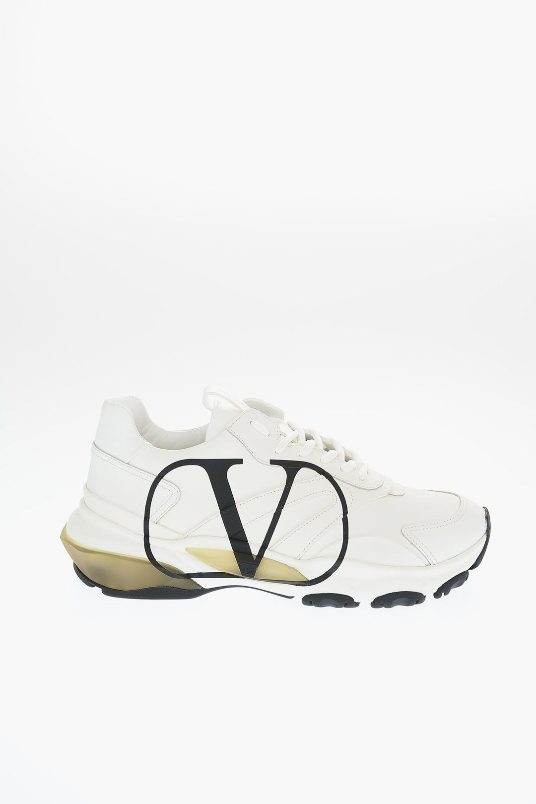 Valentino o1y0525 Logo Leather Low-Top Sneakers in White Size US 8 / EU 41 - 1 Thumbnail