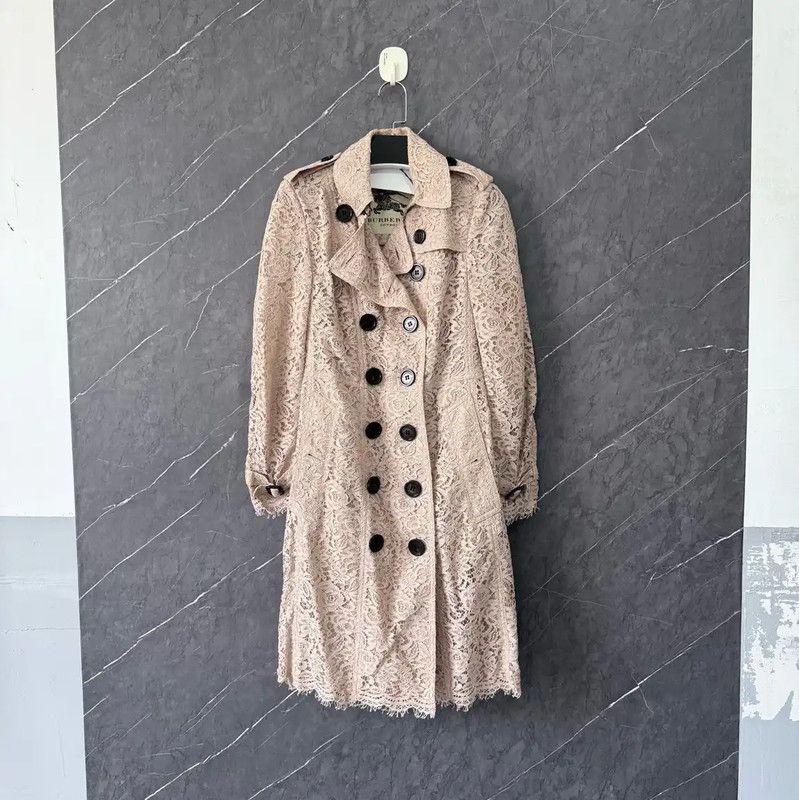 Burberry Burberry Pink Cotton Women's Trench Coat Size ONE SIZE - 1 Thumbnail