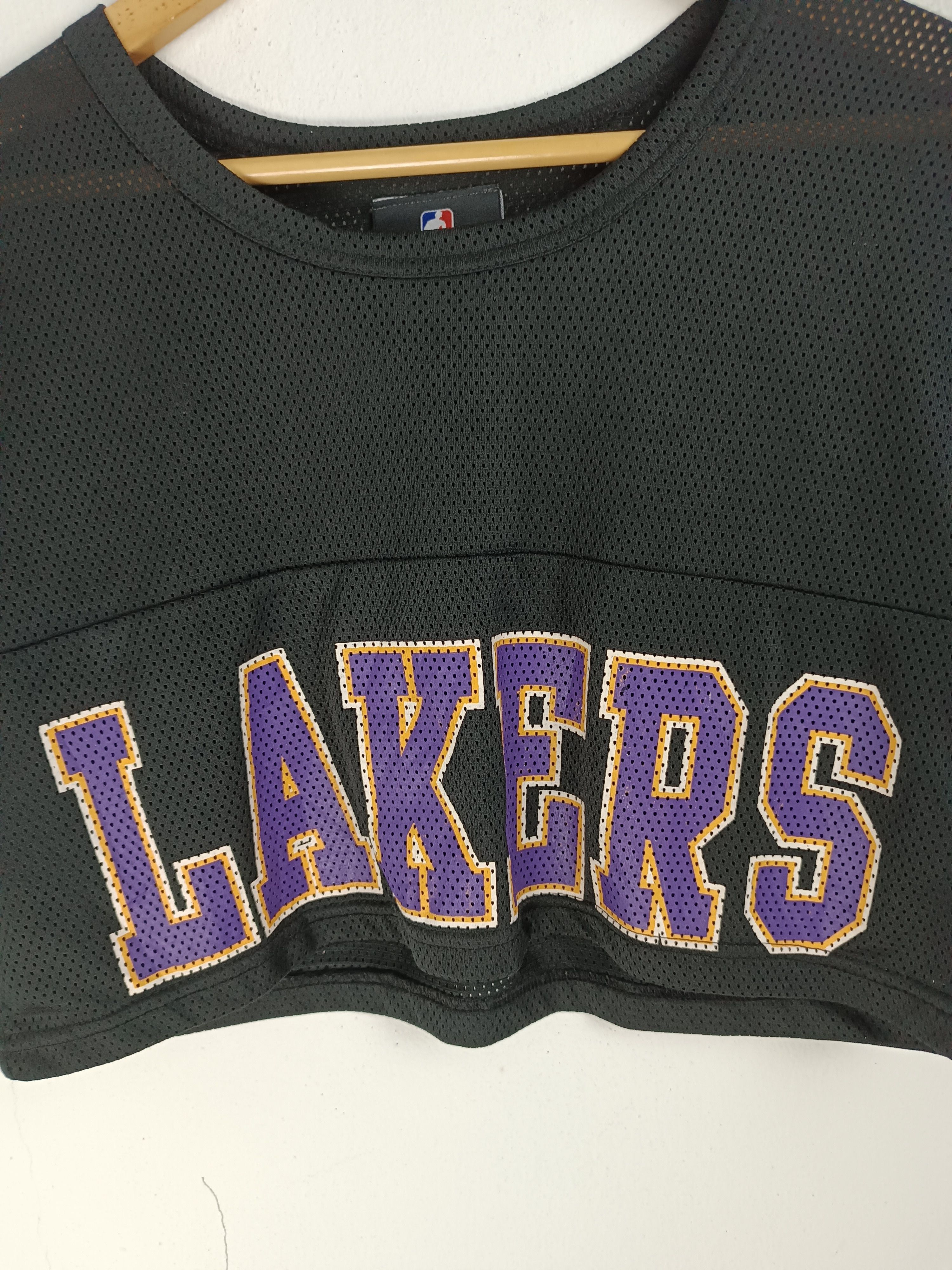 NBA VINTAGE Y2K LA LAKERS MESH NET CROP TOP NBA NFL MLB SPORTS Size S / US 4 / IT 40 - 9 Thumbnail