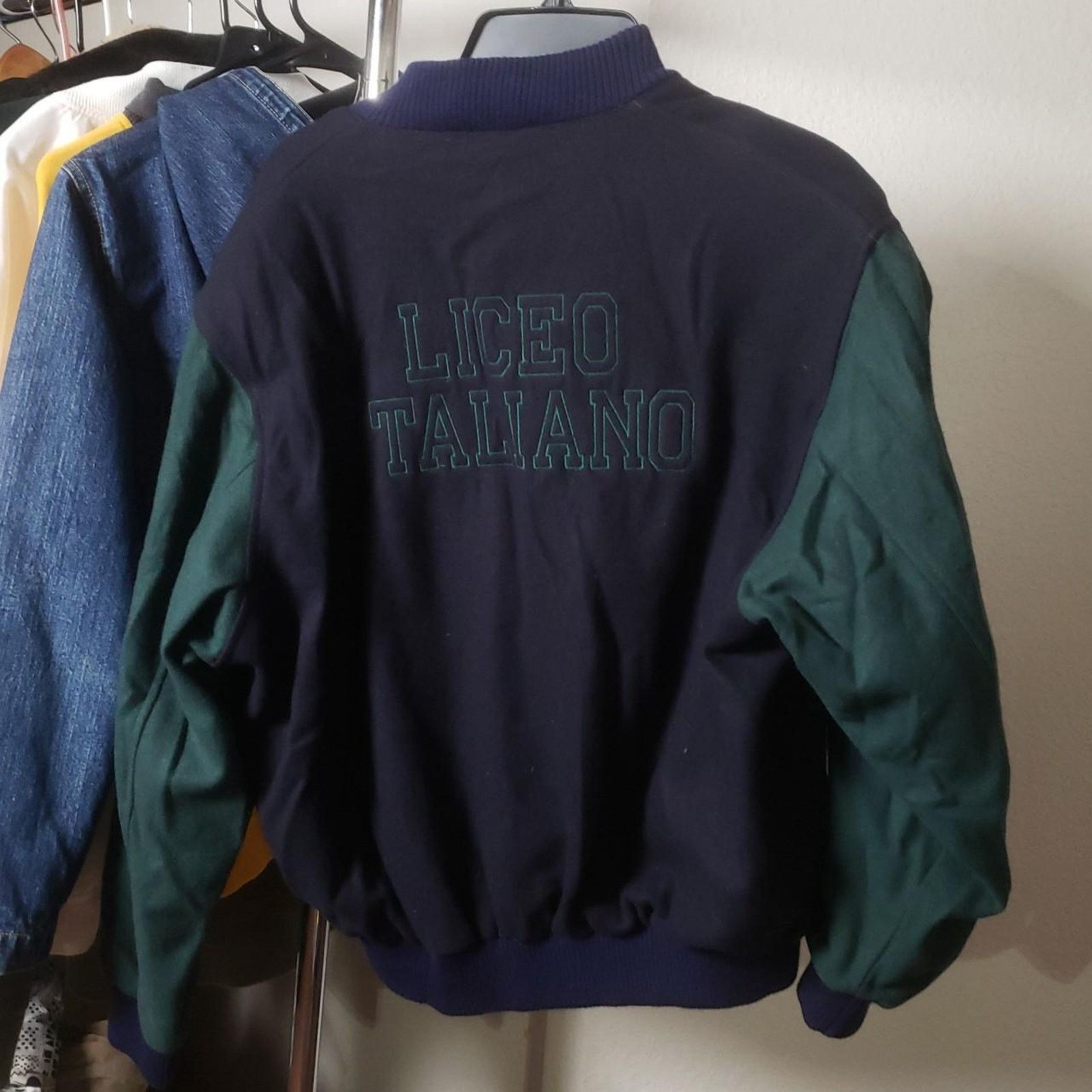 Vintage Vintage 90s Velour Varsity Jacket Liceo Italiano Mens Large Size US L / EU 52-54 / 3 - 2 Thumbnail