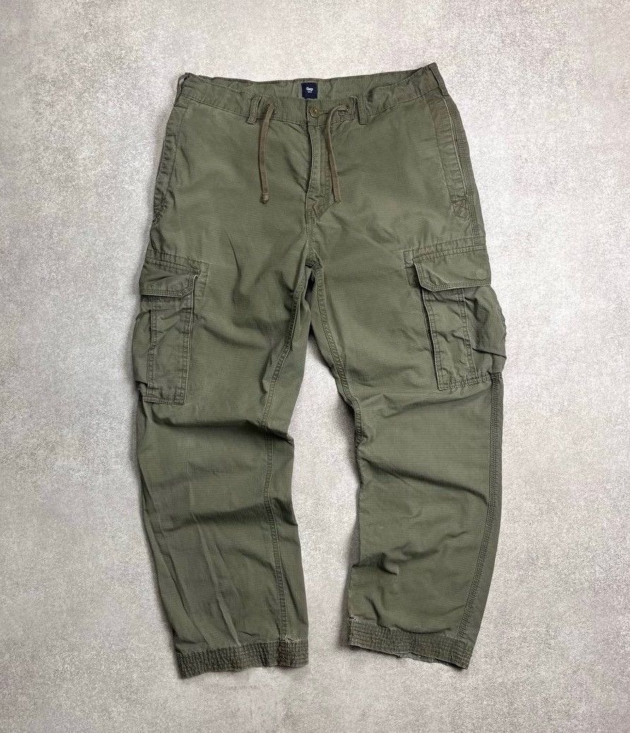 Gap × Vintage VINTAGE 90’s GAP BAGGY FLARED JAPANESE STYLE CARGO PANTS 36 Size US 36 / EU 52 - 1 Thumbnail