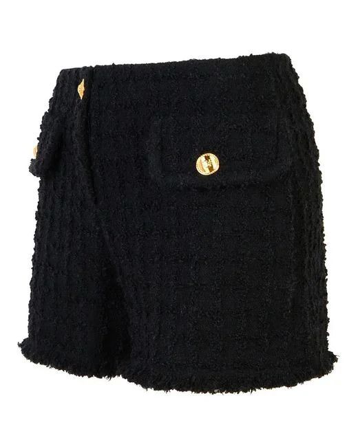 Versace o1s22i1n1024 Heritage Tweed Mini Short in Black Size 28" / US 6 / IT 42 - 2 Thumbnail
