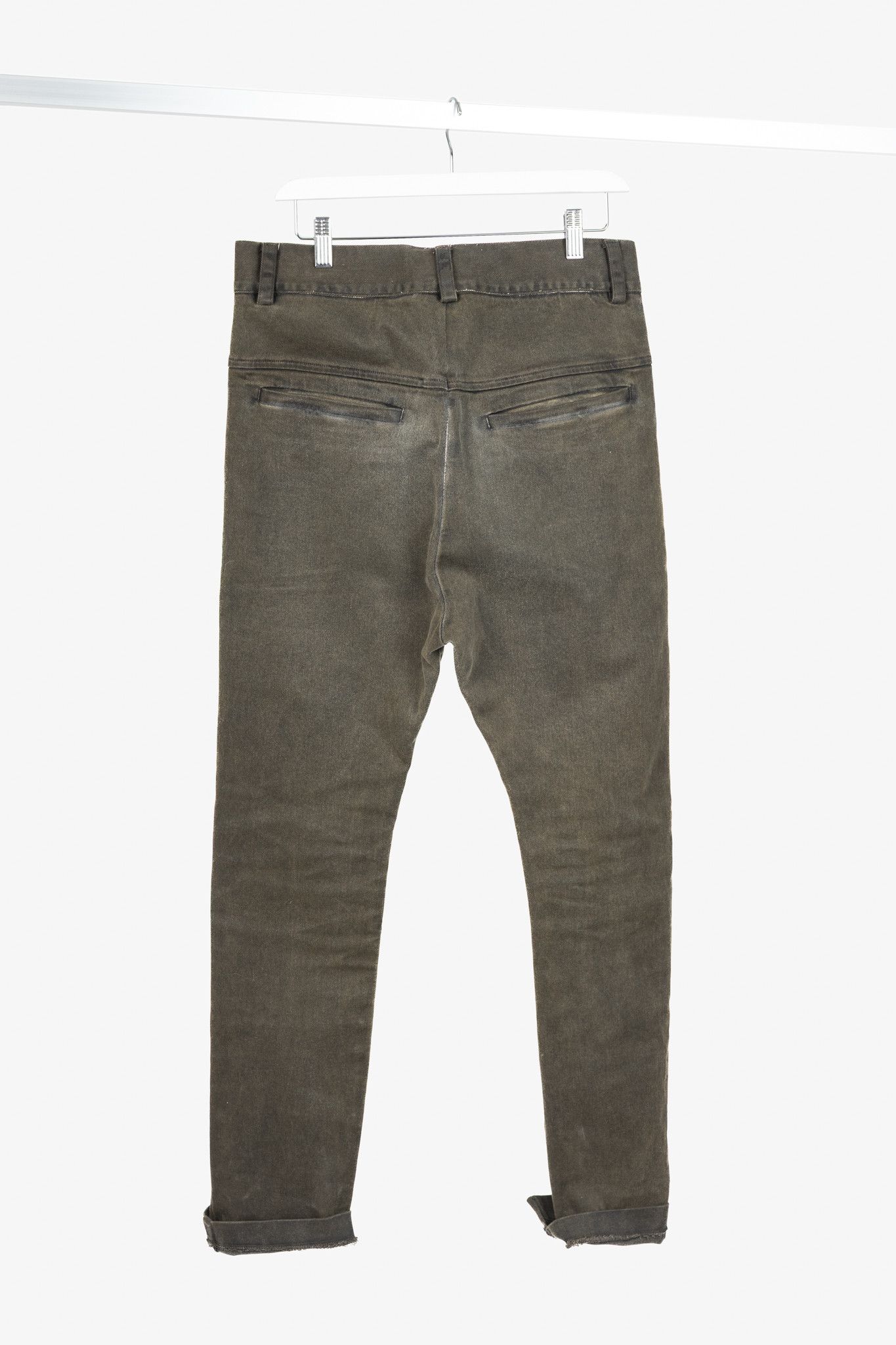 10sei0otto 10sei0otto Green Cotton Staggered-Hem Slim Jeans Size US 31 - 2 Thumbnail