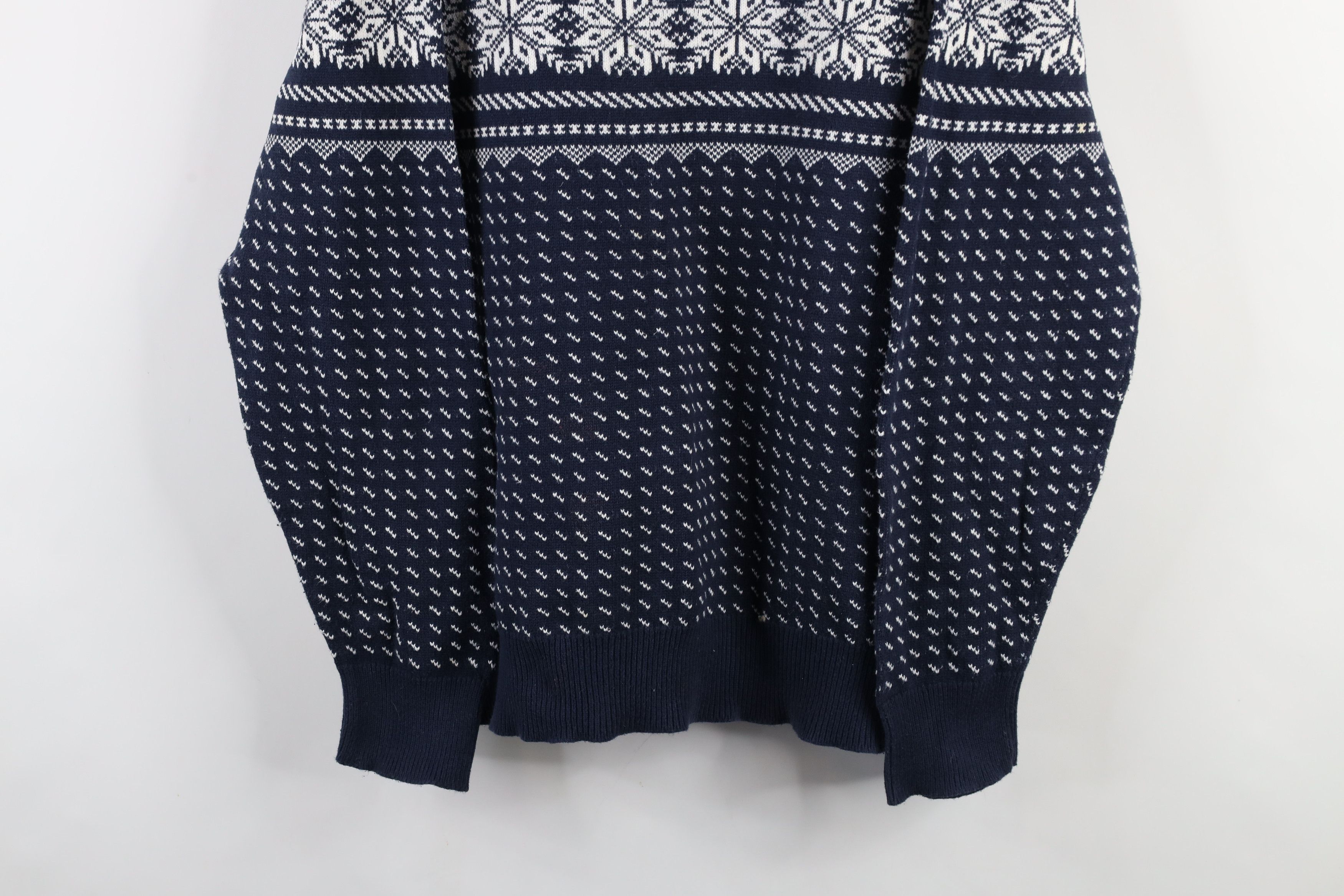 J.Crew Vintage J Crew Cotton Knit Fair Isle Snowflake Sweater Size US L / EU 52-54 / 3 - 3 Thumbnail