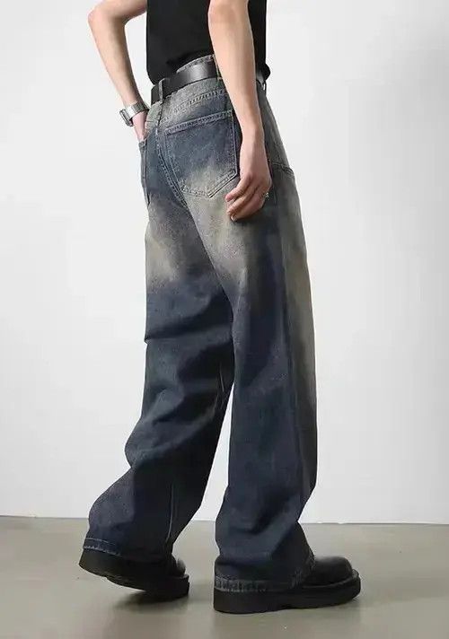 Japanese Brand Retro distressed blue washed patchwork pocket jeans Size US 30 / EU 46 - 6 Thumbnail