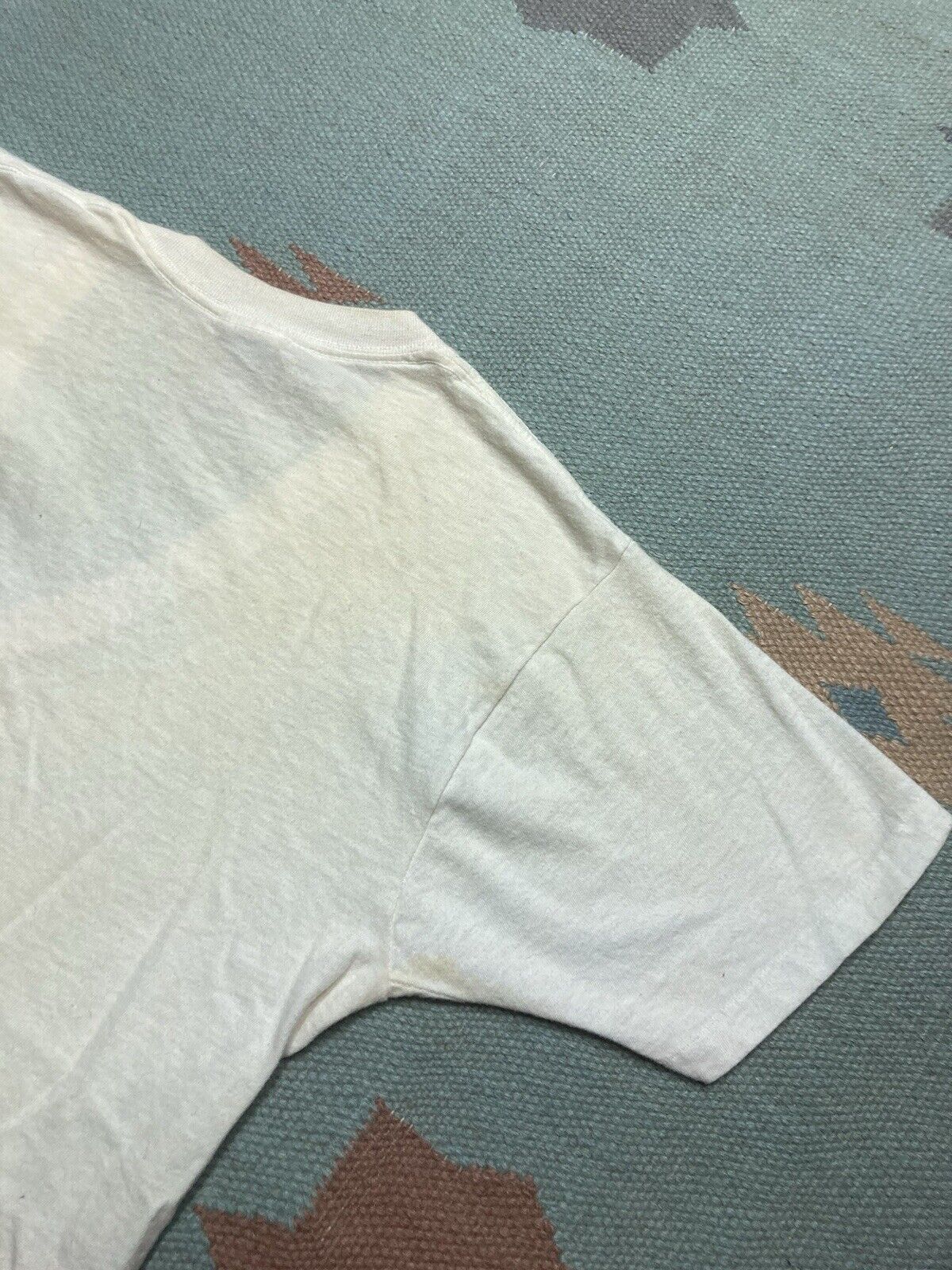Vintage VTG 60s blank white t shirt v neck soft cotton grunge medium Size US M / EU 48-50 / 2 - 10 Thumbnail