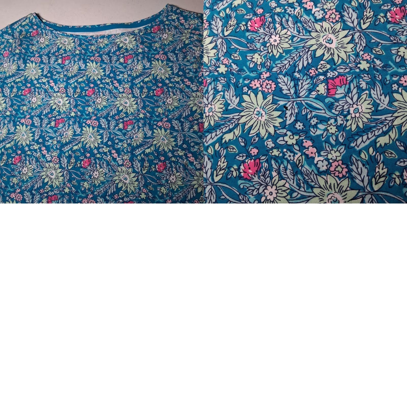 Talbots Talbots Tee Shirt M Blue Pink Mint Floral Striped Boat Neck 3/4 Slv Casual Cotton Spandex Women Long Sleeve Knit Top Size M / US 6-8 / IT 42-44 - 9 Thumbnail
