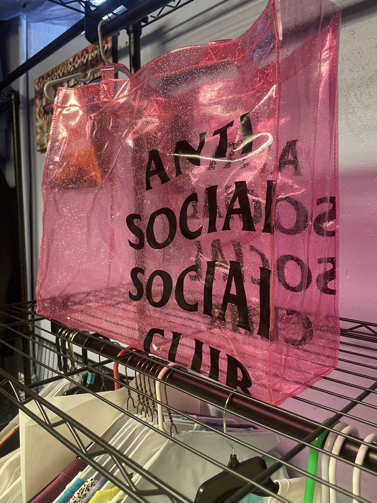 Anti Social Social Club Anti Social Social Club ASSC Pink Tote Bag Size ONE SIZE - 3 Thumbnail