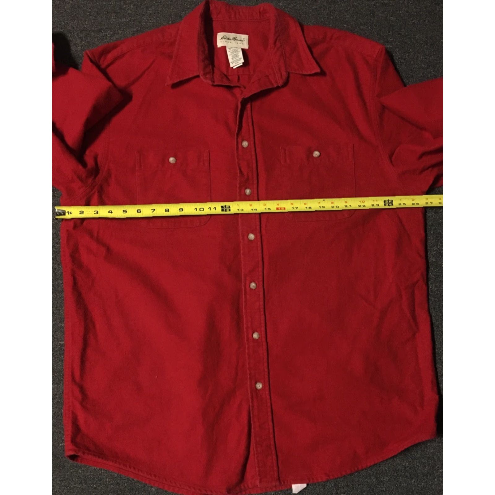 Eddie Bauer VINTAGE Eddie Bauer Shirt XL Red Cotton Nap Flannel 90s Button-Up Shirt Men Grunge Sailing Biker 80s 90s Rock Casual Size US XL / EU 56 / 4 - 4 Thumbnail