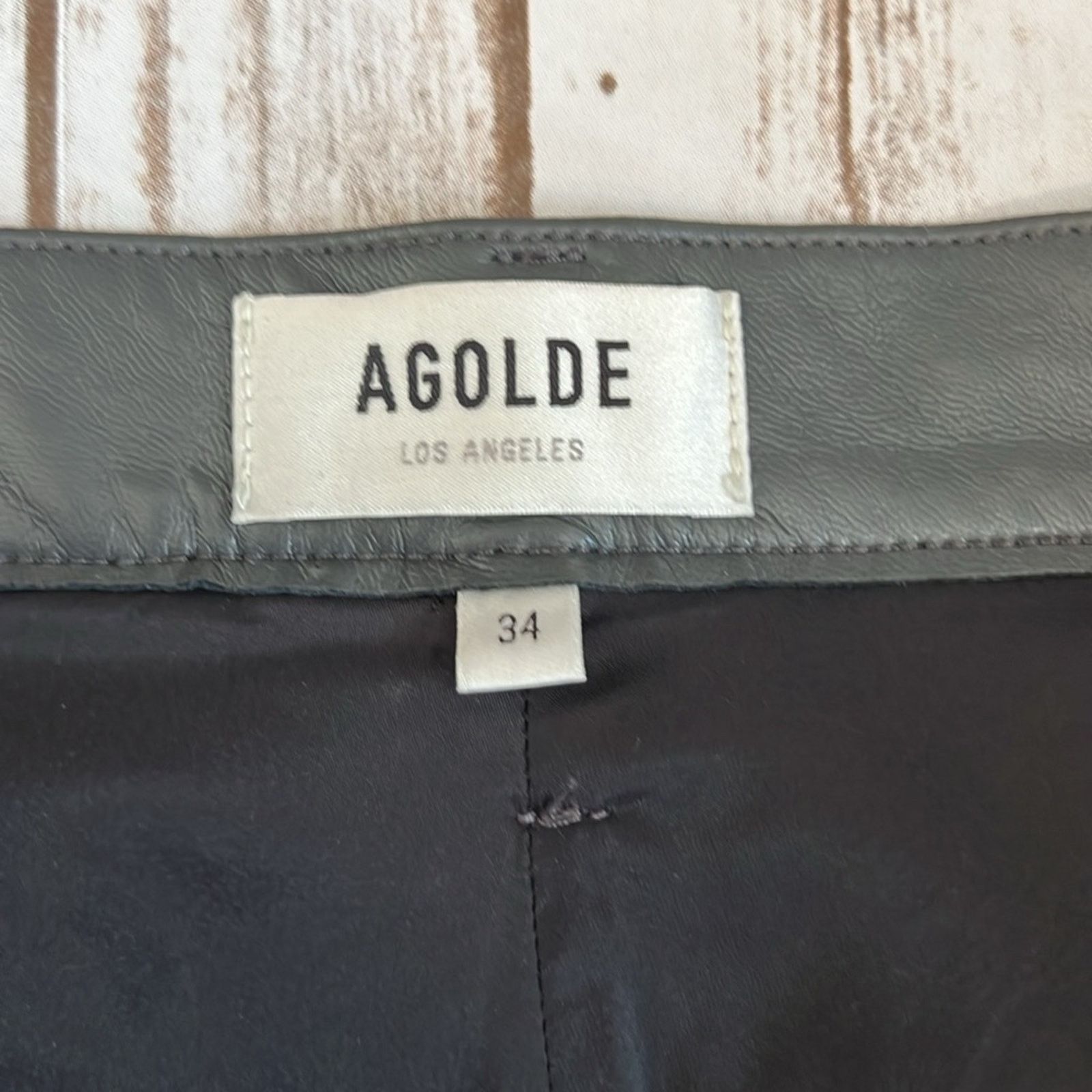 Agolde Agolde Recycled Leather 90's Pinch Waist Pants in Marker Size 34" / US 12 / IT 48 - 6 Thumbnail