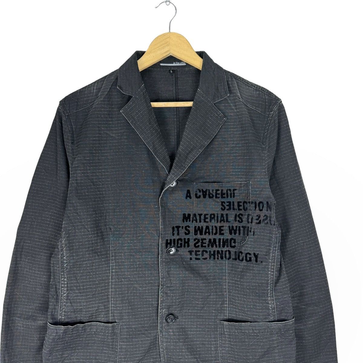 In The Attic ⚡️IN THE ATTIC STRIPED WORD ART COAT JACKET Size US L / EU 52-54 / 3 - 3 Thumbnail