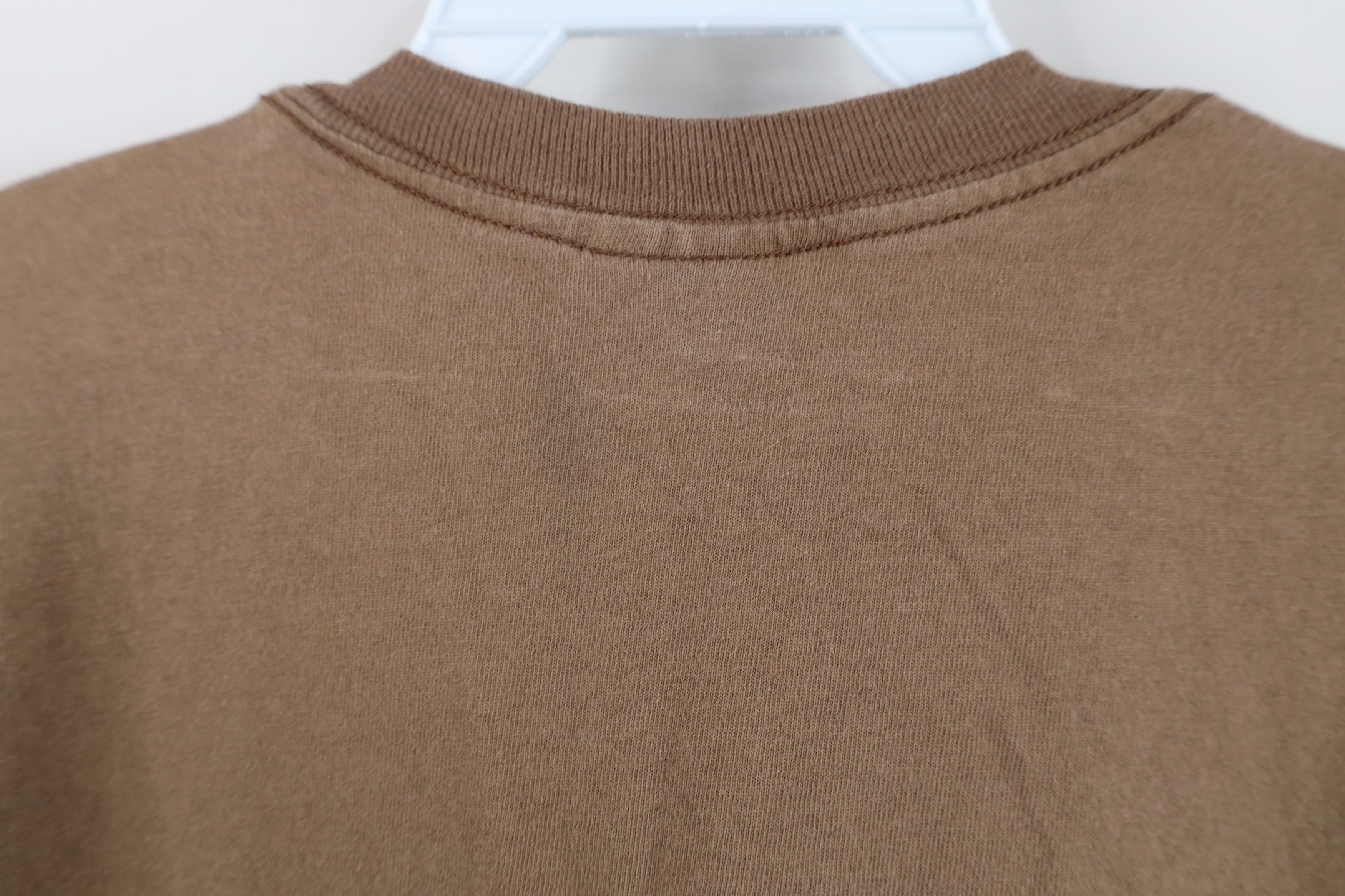 Vintage Vintage 90s Streetwear Blank Combed Cotton T-Shirt Brown USA Size US L / EU 52-54 / 3 - 10 Thumbnail