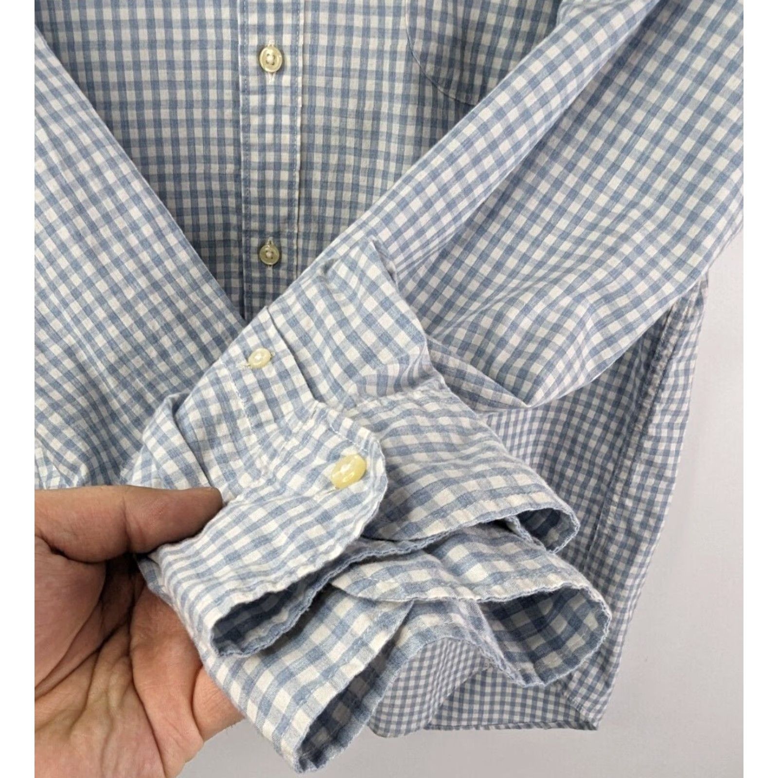 J.Crew J.CREW Button-Down Shirt Men L Blue Cotton Plaid Gingham/Checkered 100% Cotton Classic Fit Casual Workwear Size US L / EU 52-54 / 3 - 2 Thumbnail